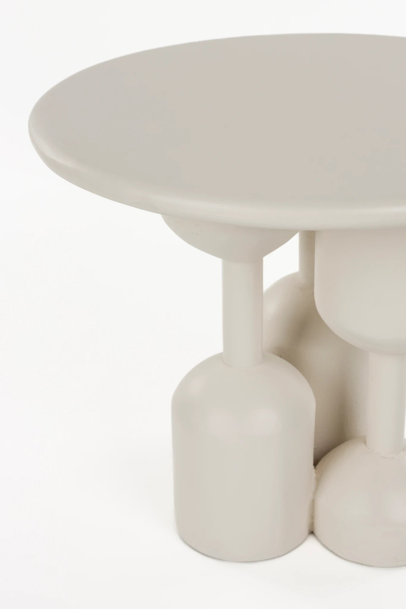 Dec Beige Wood Side Table Small