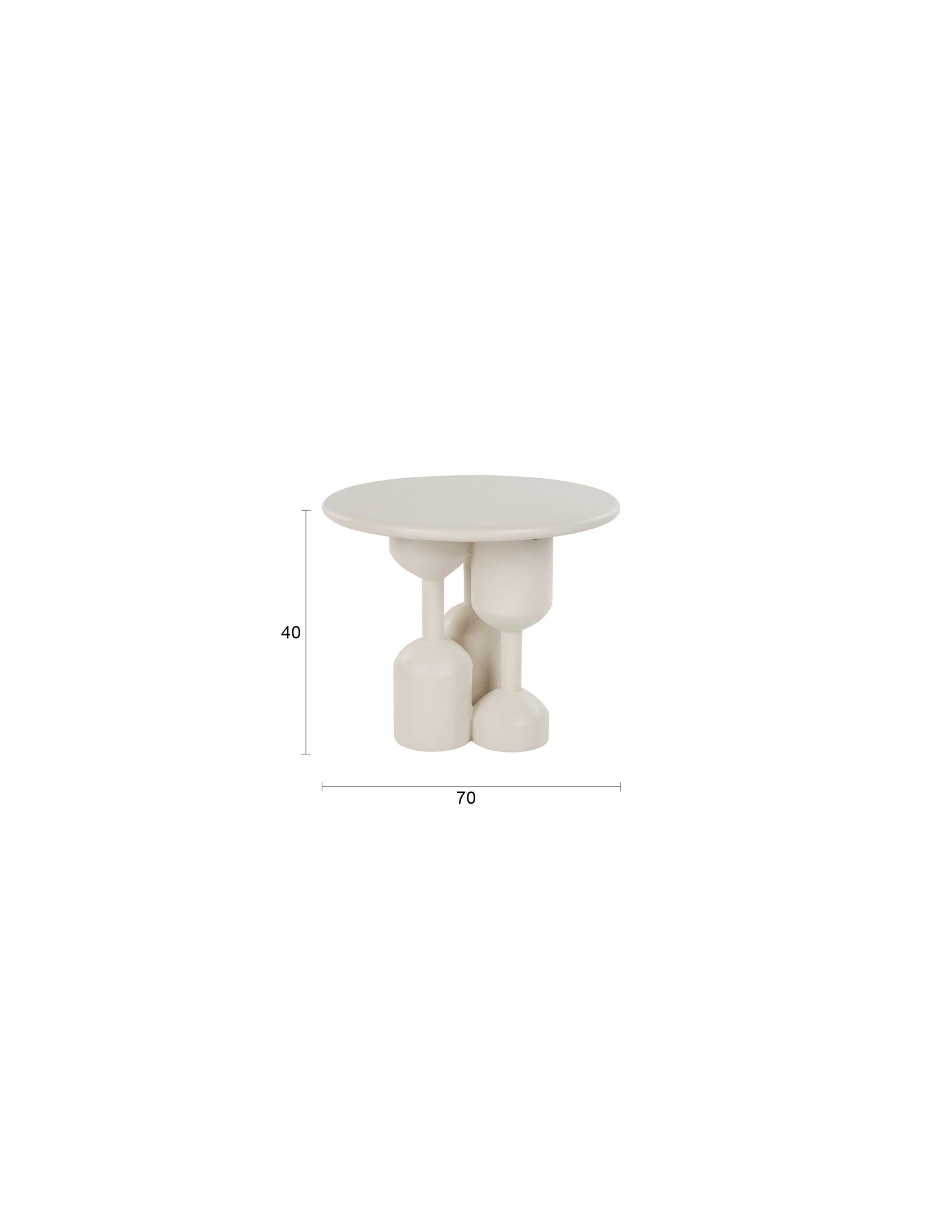Dec Beige Wood Side Table Small