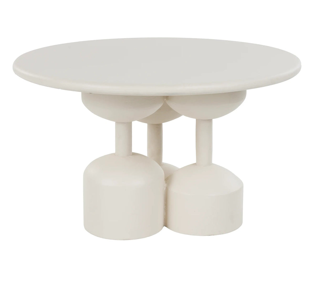 Dec Beige Wood Side Table Medium