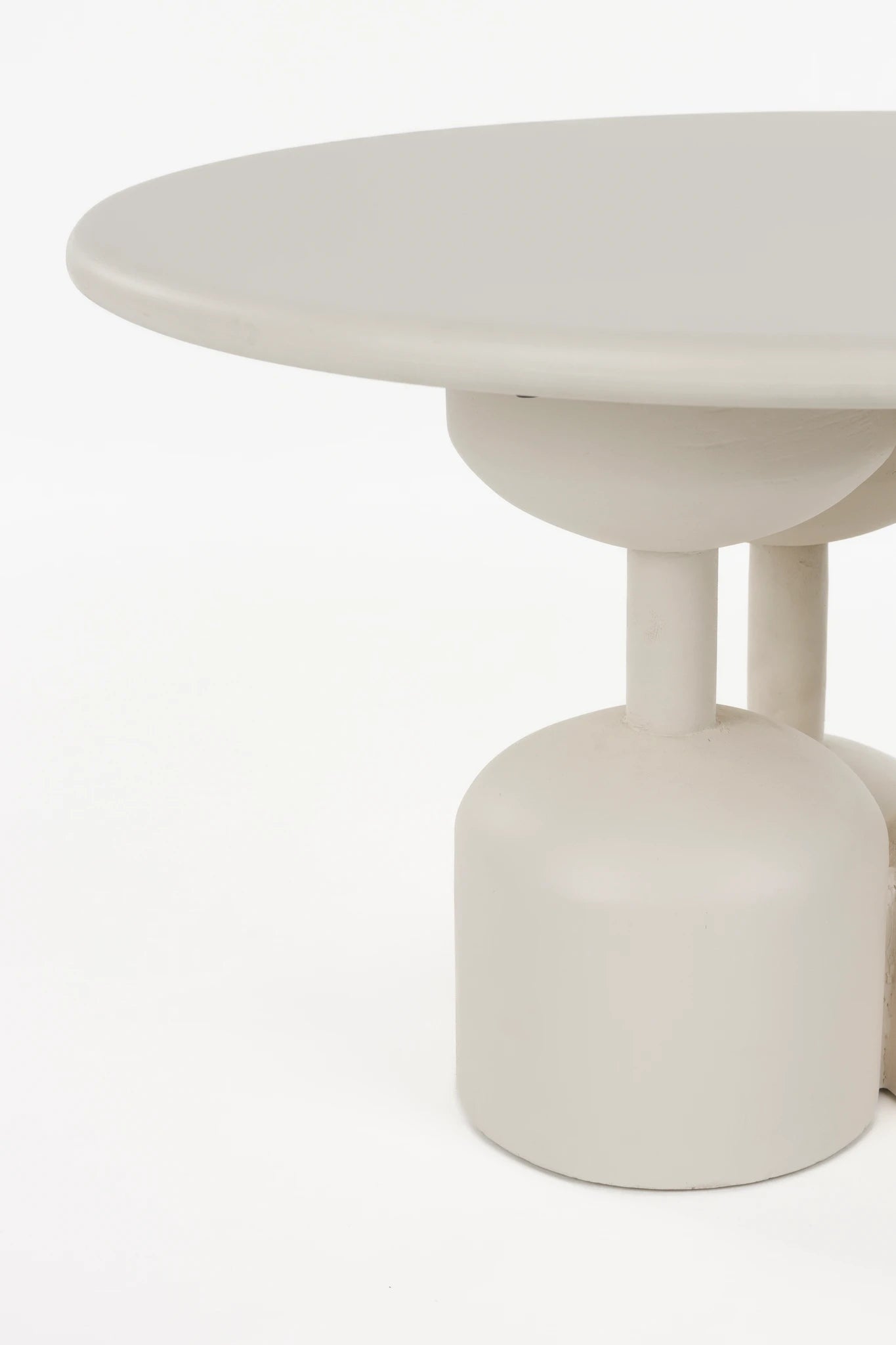 Dec Beige Wood Side Table Medium