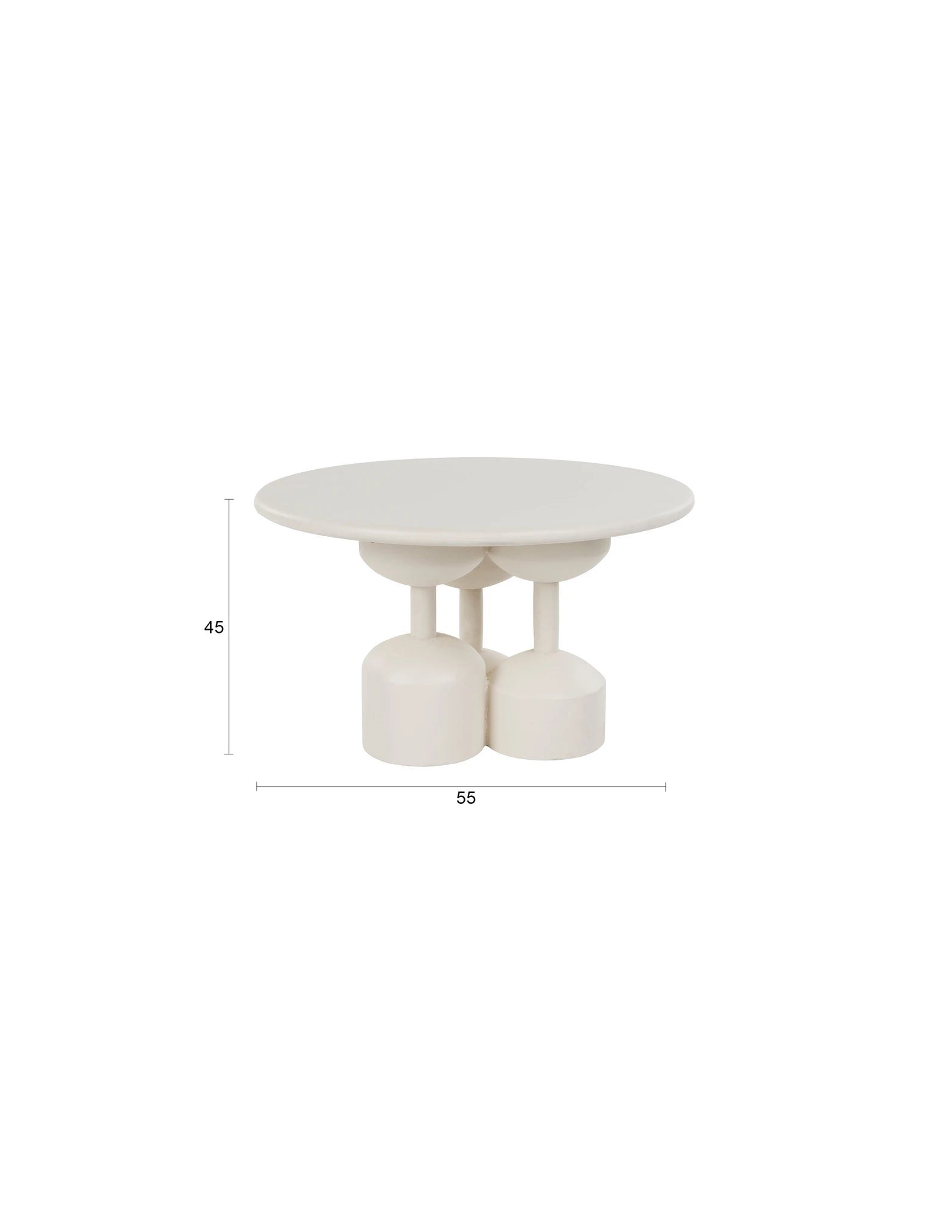 Dec Beige Wood Side Table Medium