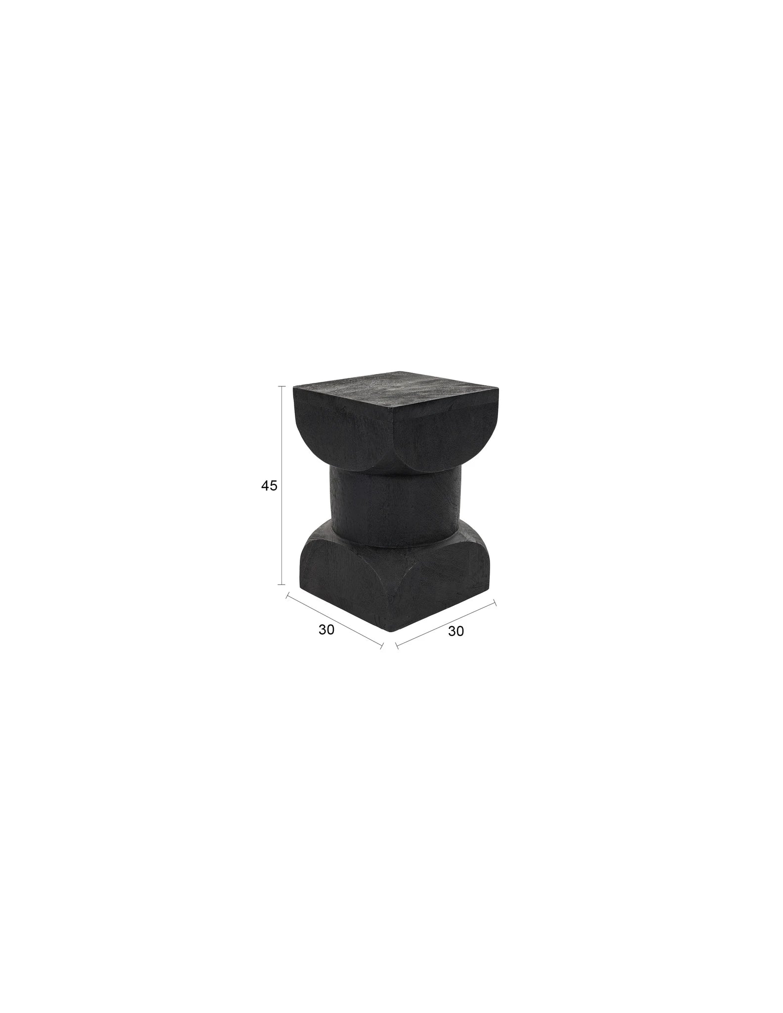 Rea Black Mango Wood Side Table