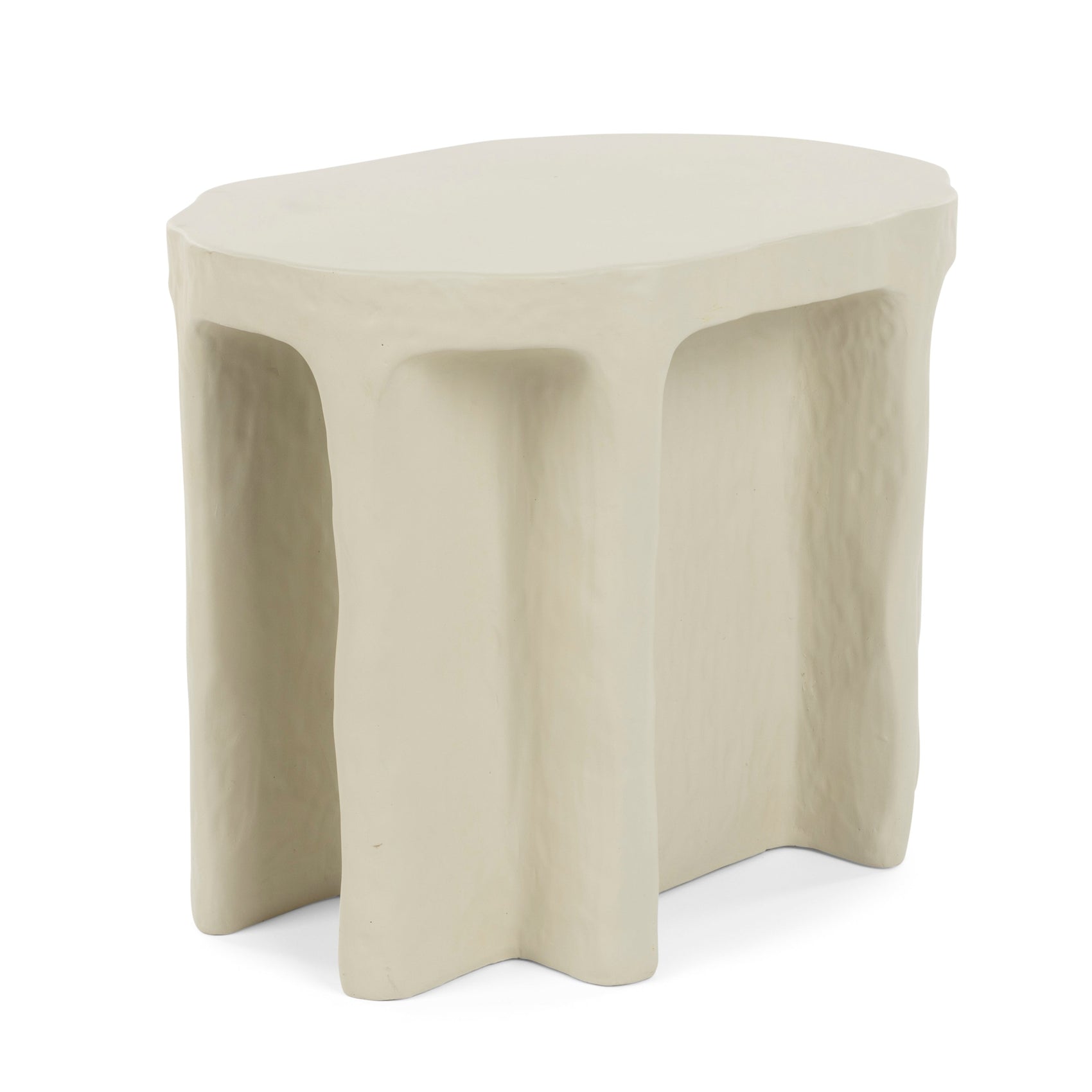 Bold Monkey Born To Be Alive Beige Oval Side Table