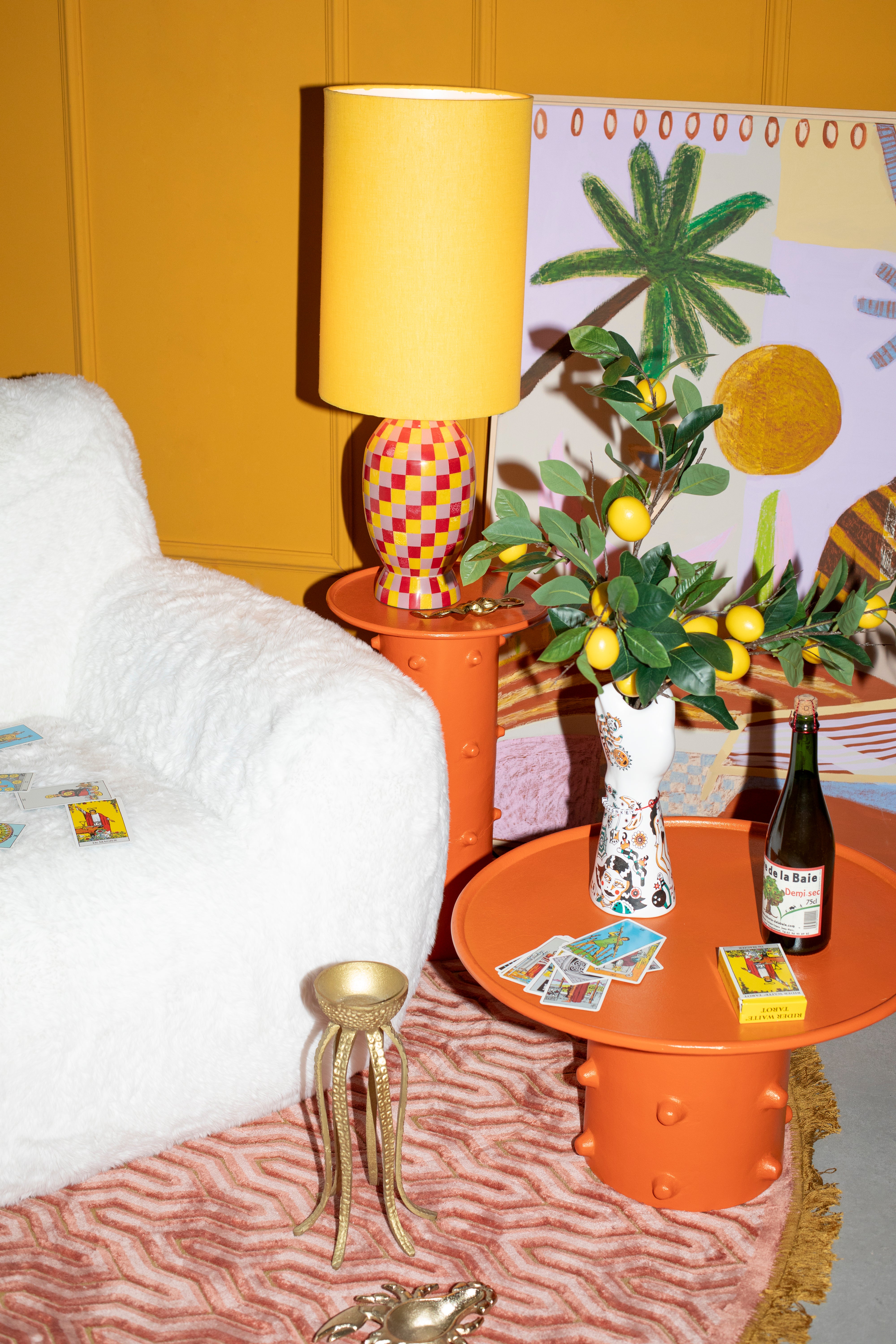 Bold Monkey Pinch Me Bobbled Orange Coffee Table