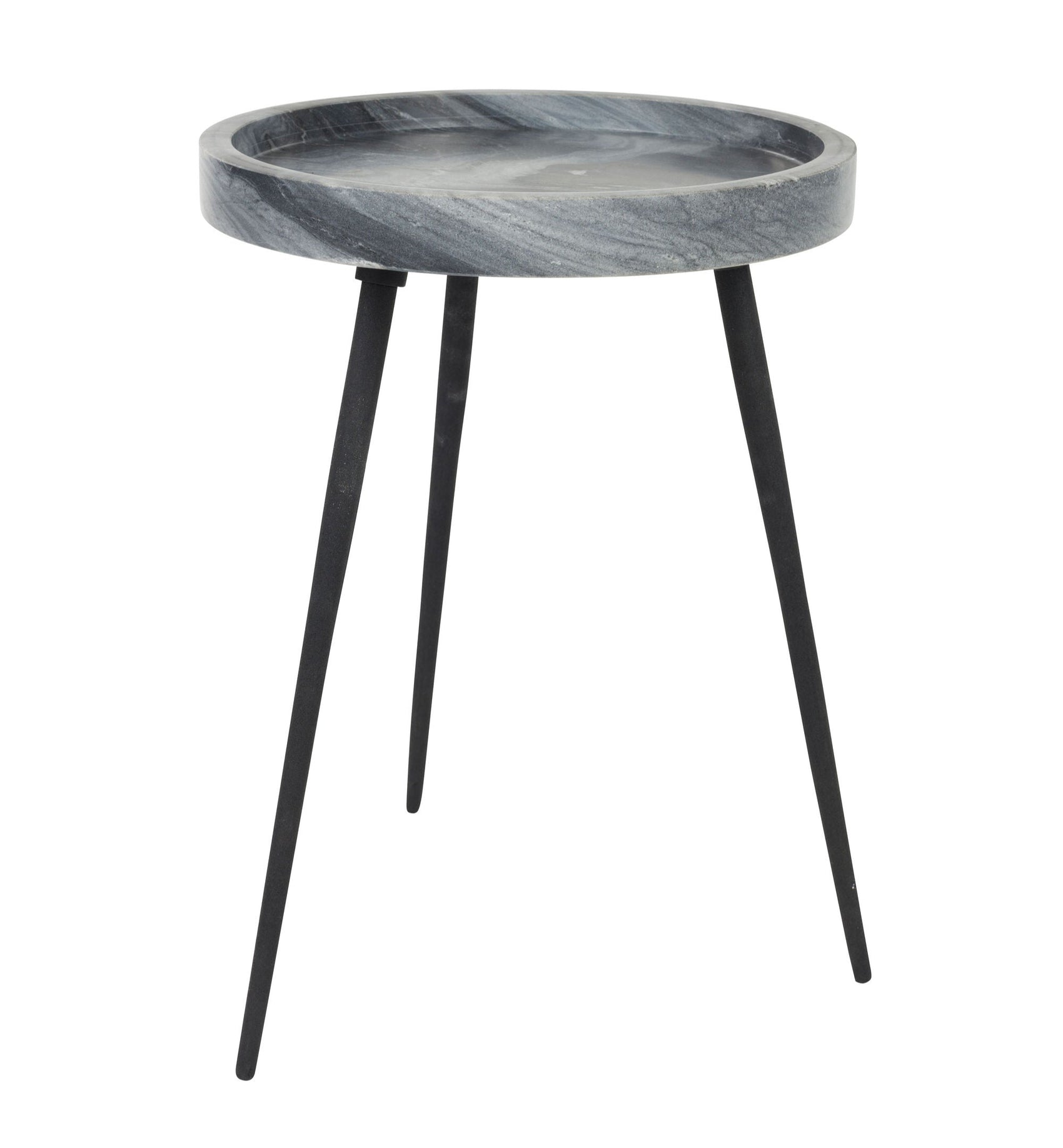 Karrara Grey Marble Round Side Table