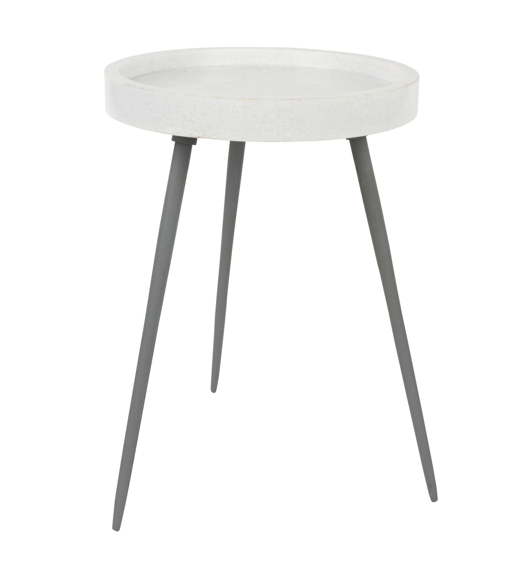 Karrara White Marble Round Side Table