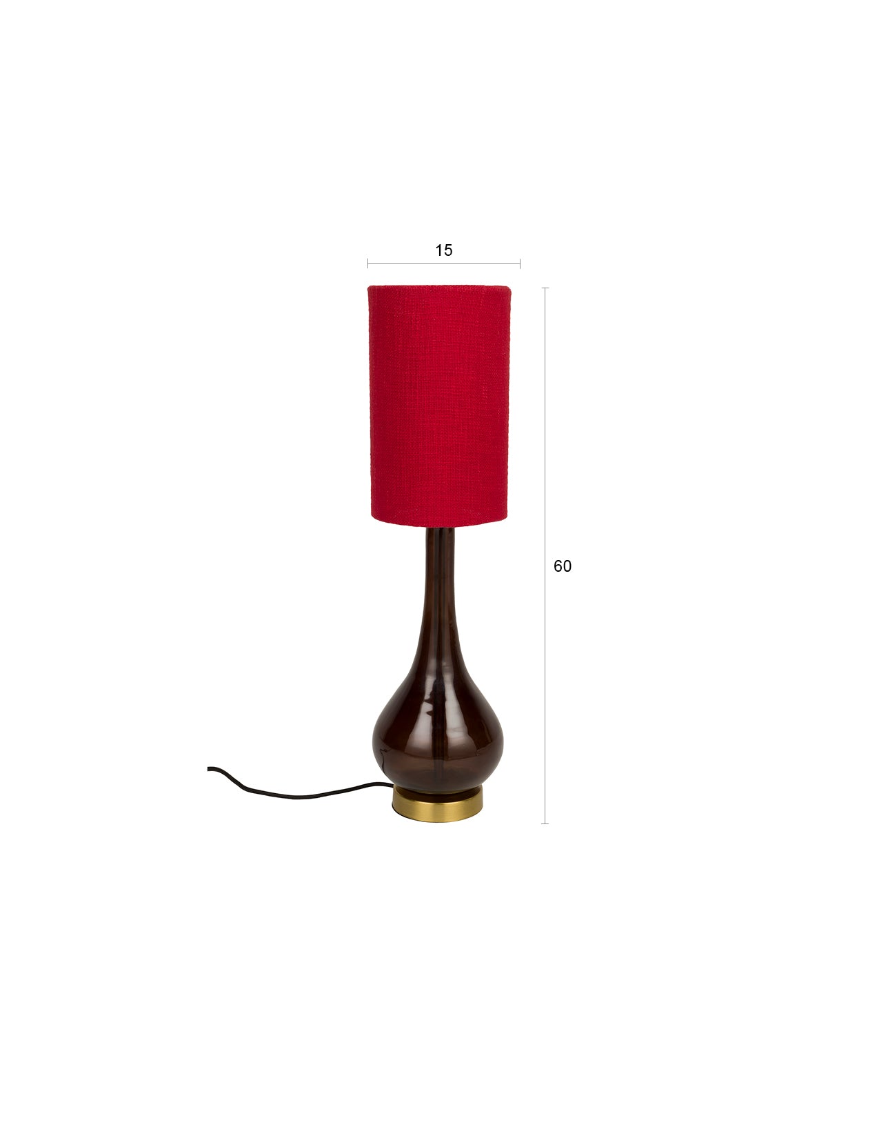 Dutchbone Jules Blown Glass & Red Table Lamp