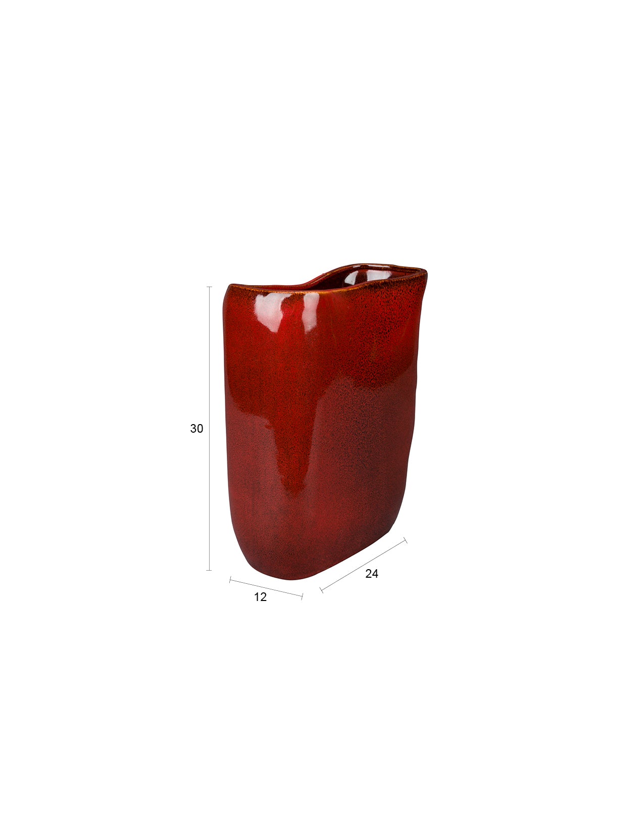 Dutchbone Edna Red Ceramic Vase Medium