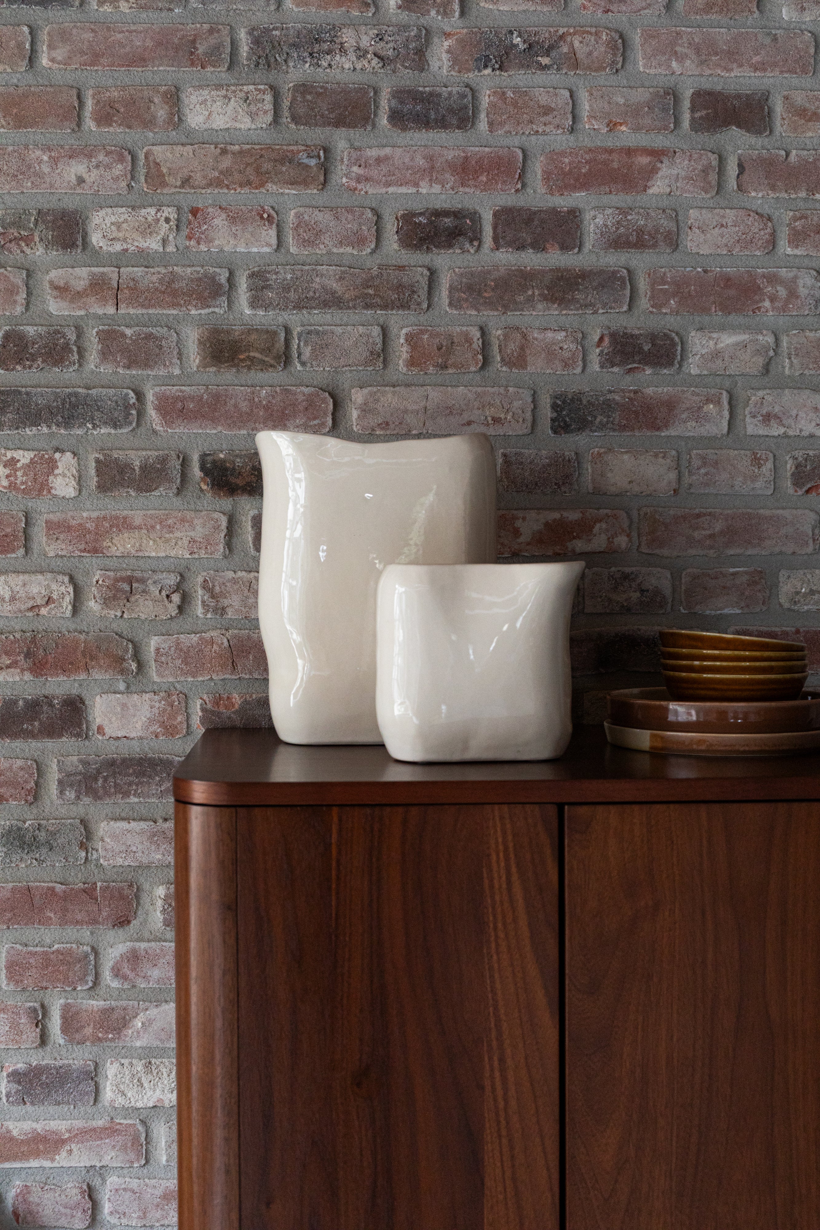 Dutchbone Edna Beige Ceramic Vase Medium