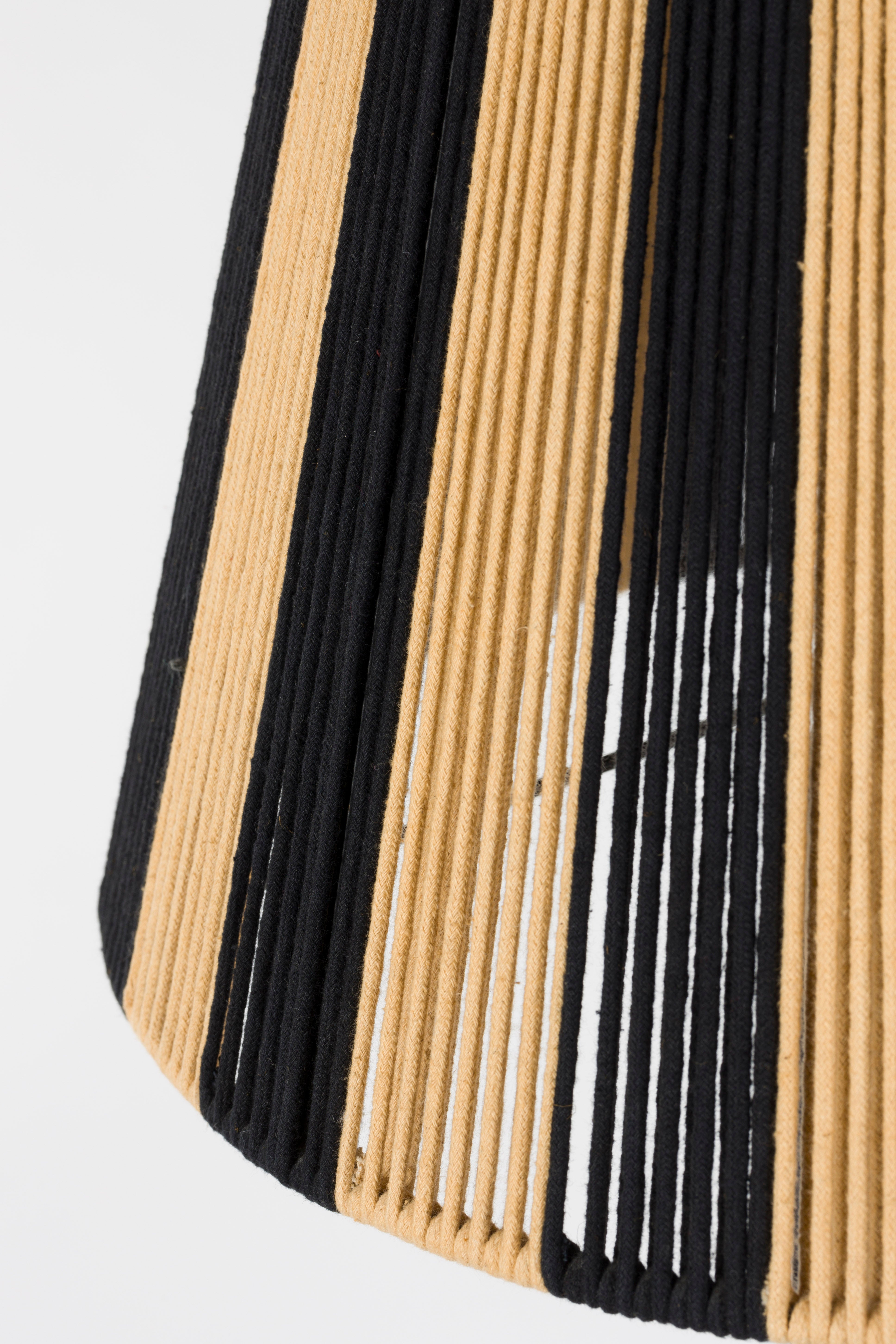 Bold Monkey Stripe It Up Black & Natural Rope Floor Lamp