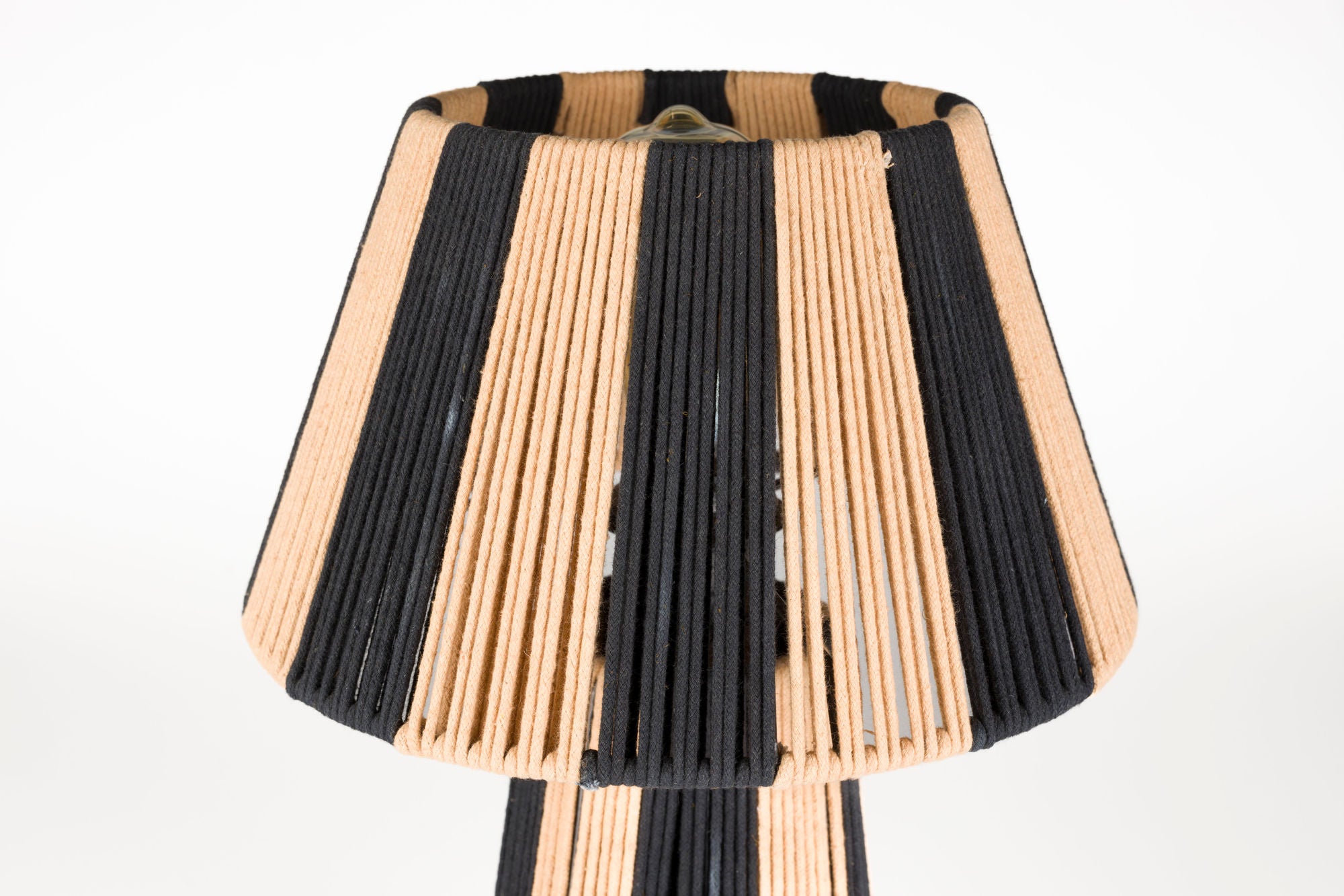 Bold Monkey Stripe It Up Black & Natural Rope Table Lamp