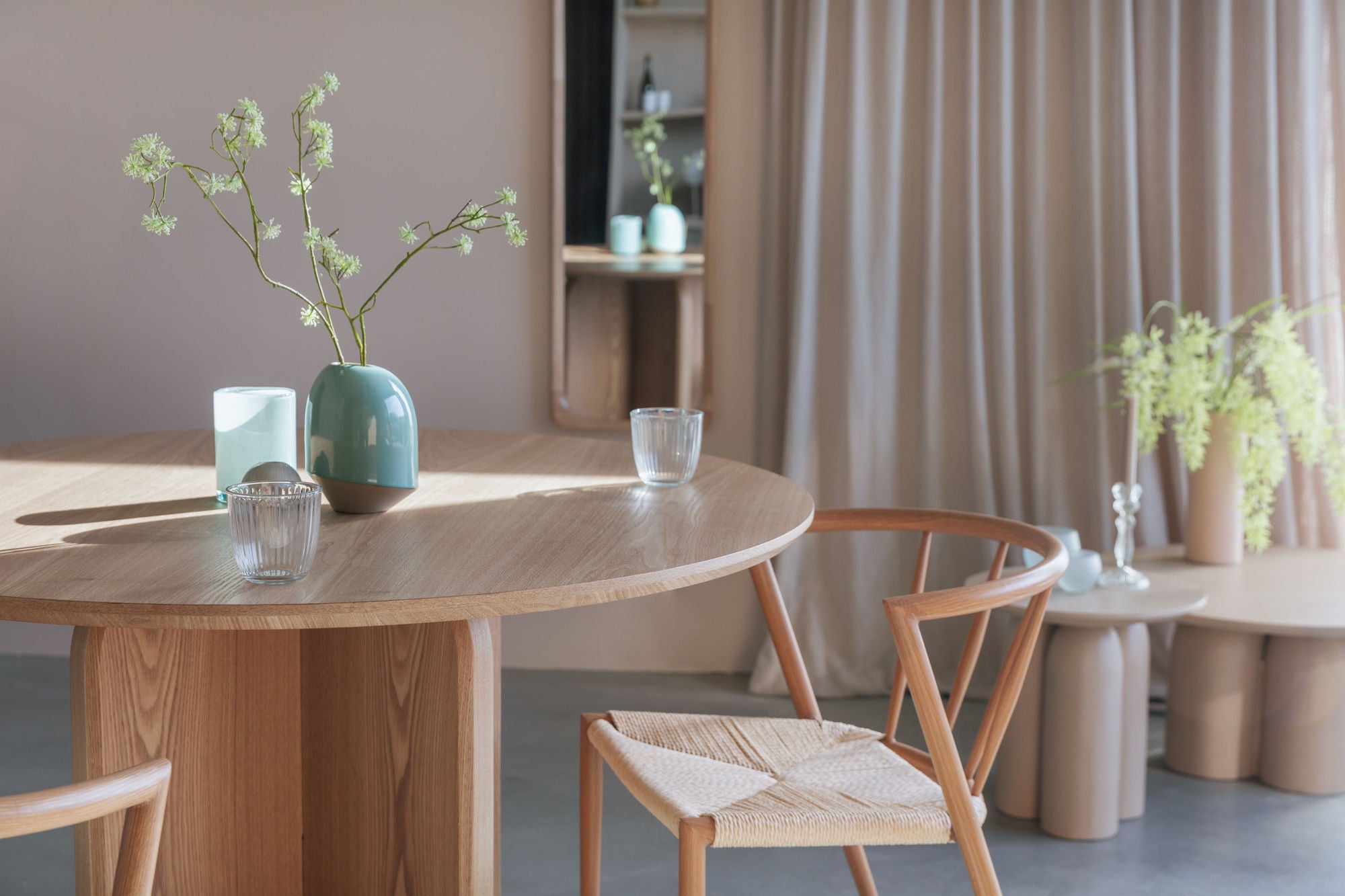 Laurent Natural Wood Round Dining Table