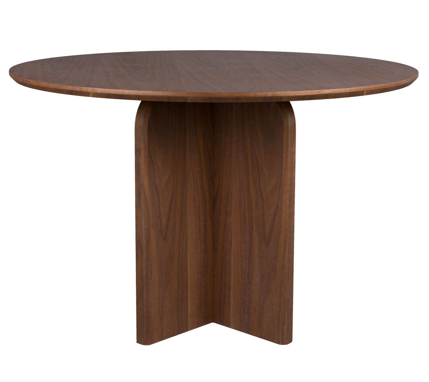 Laurent Walnut Brown Wood Round Dining Table