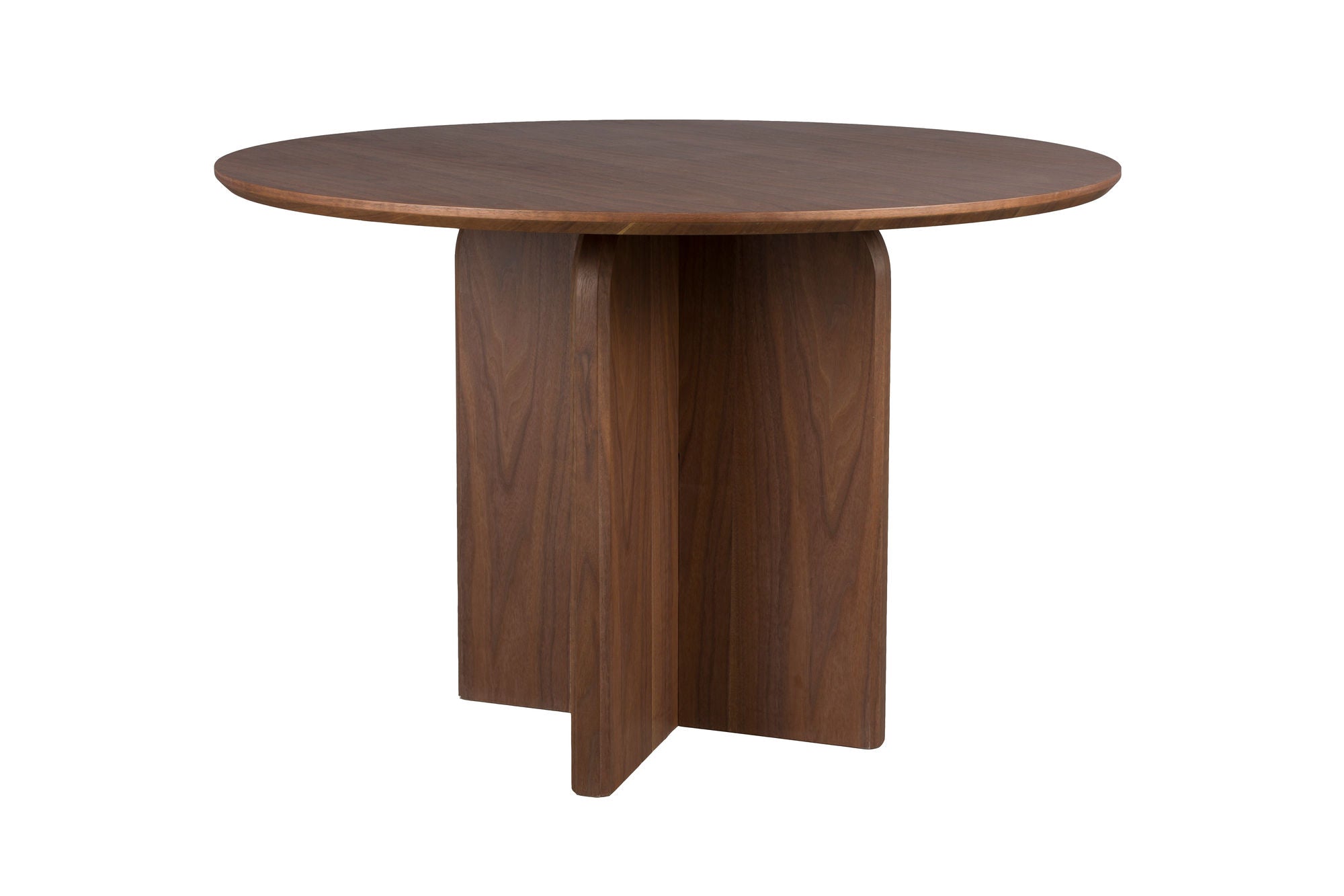 Laurent Walnut Brown Wood Round Dining Table