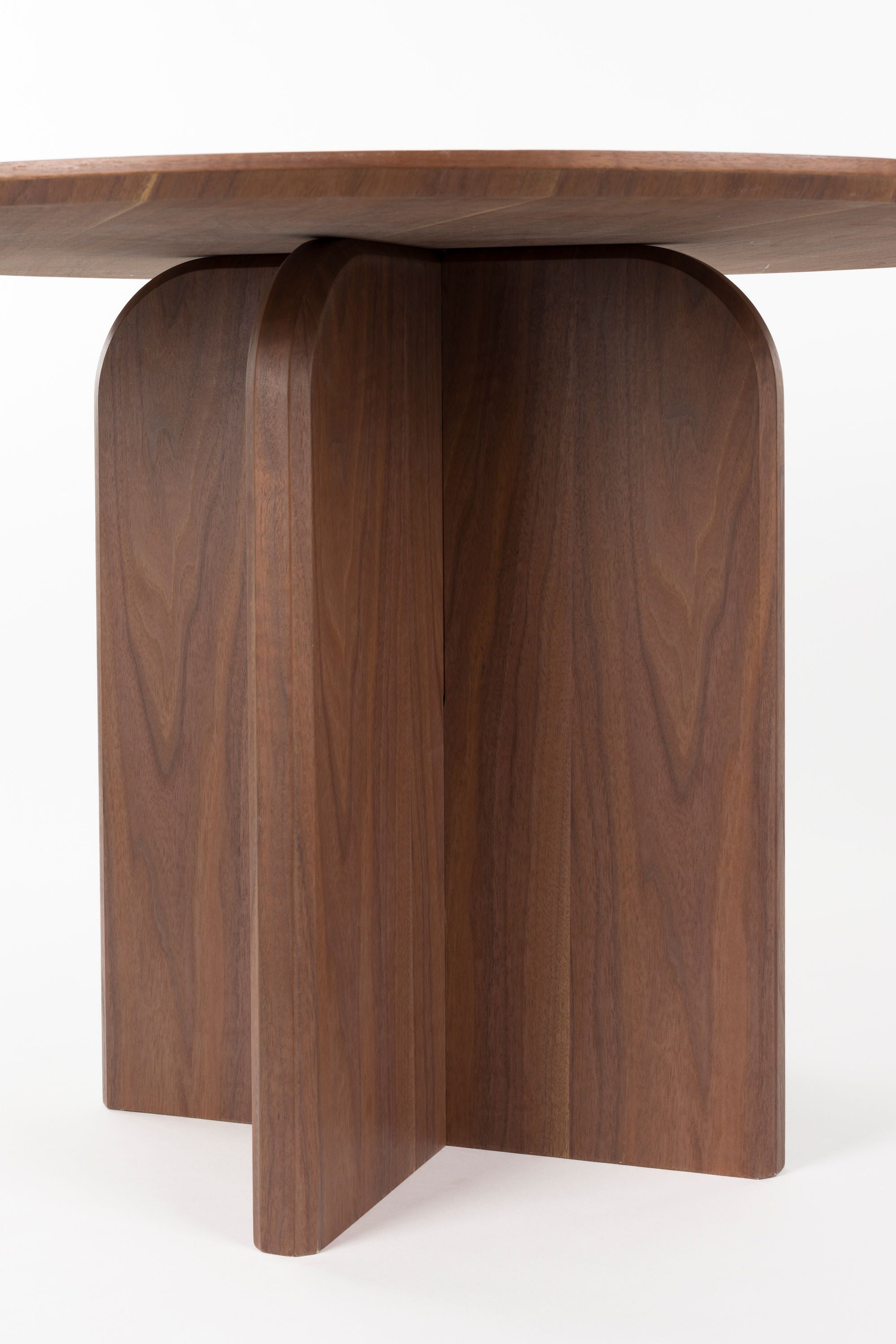 Laurent Walnut Brown Wood Round Dining Table