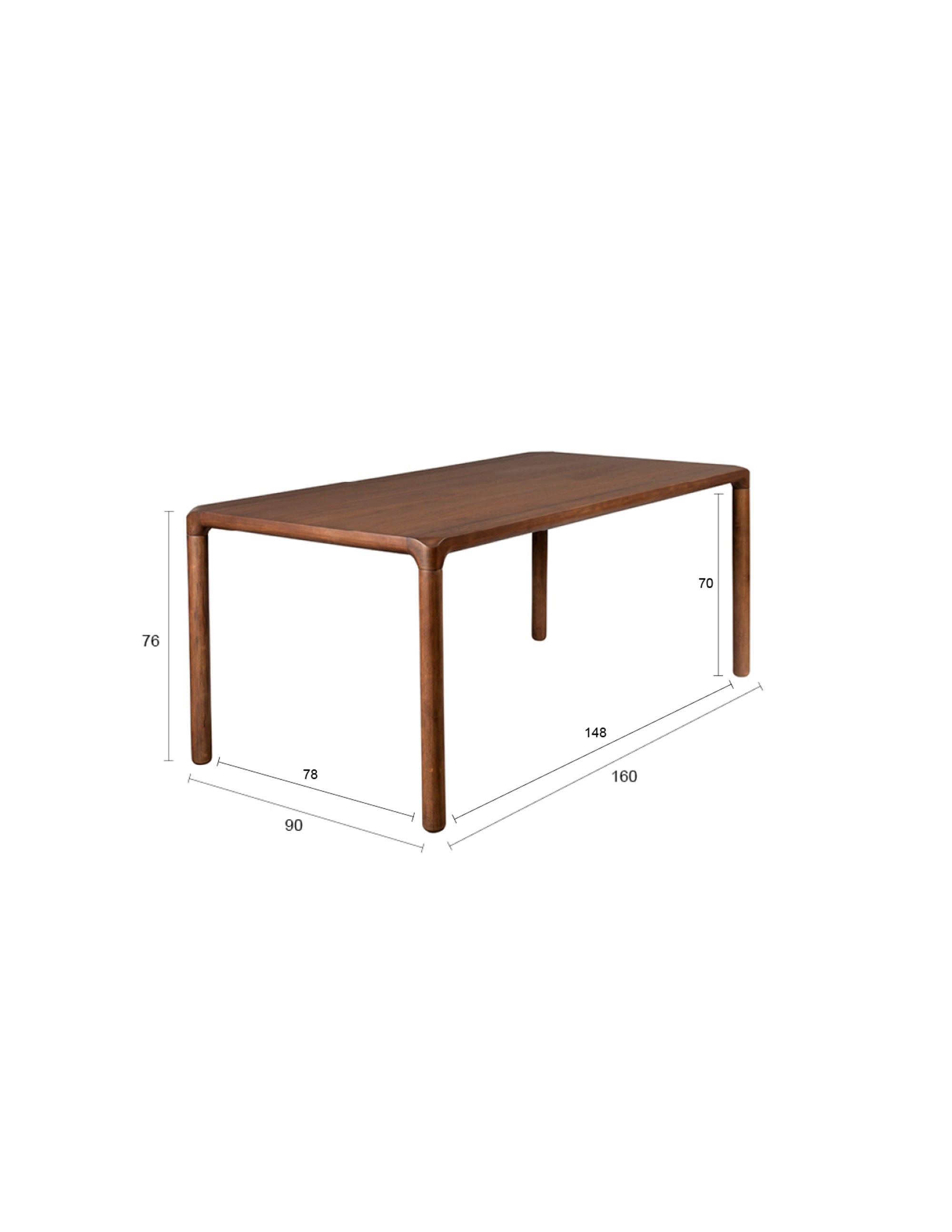 Zuiver Storm Walnut Wood Rectangle Dining Table 160cm