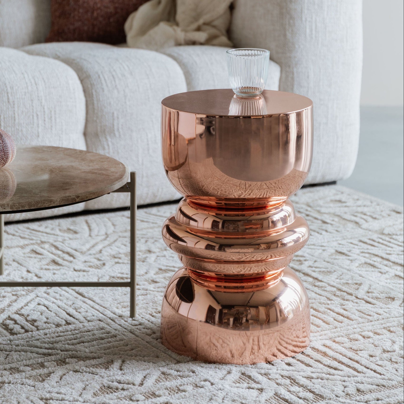 Kinga Copper Stool Side Table
