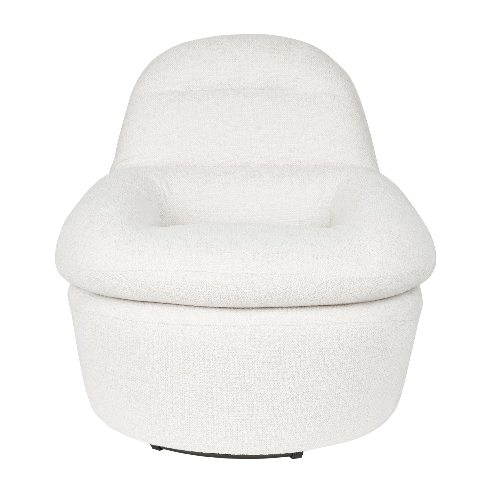Velvoro White Boucle Swivel Lounge Chair