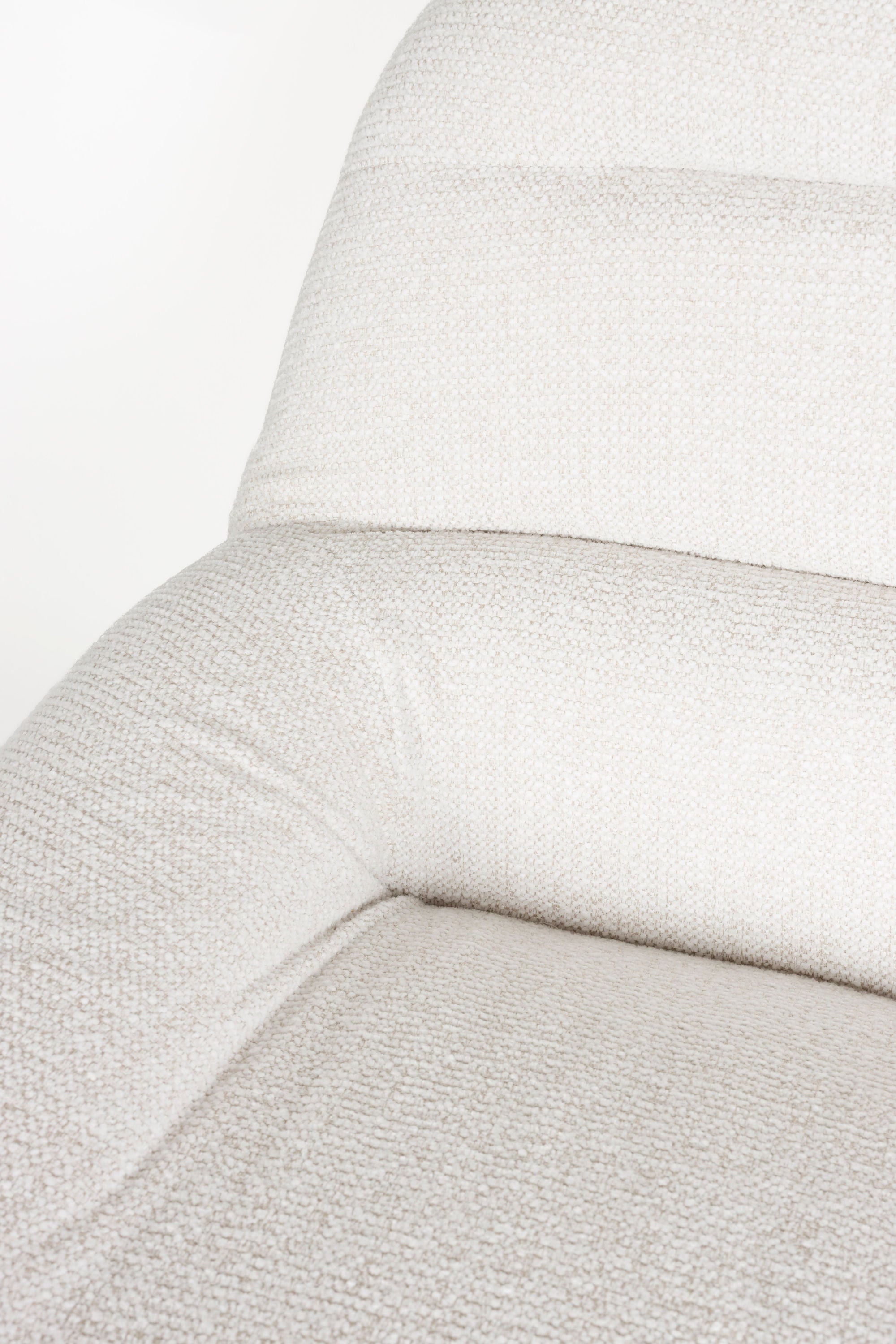 Velvoro White Boucle Swivel Lounge Chair