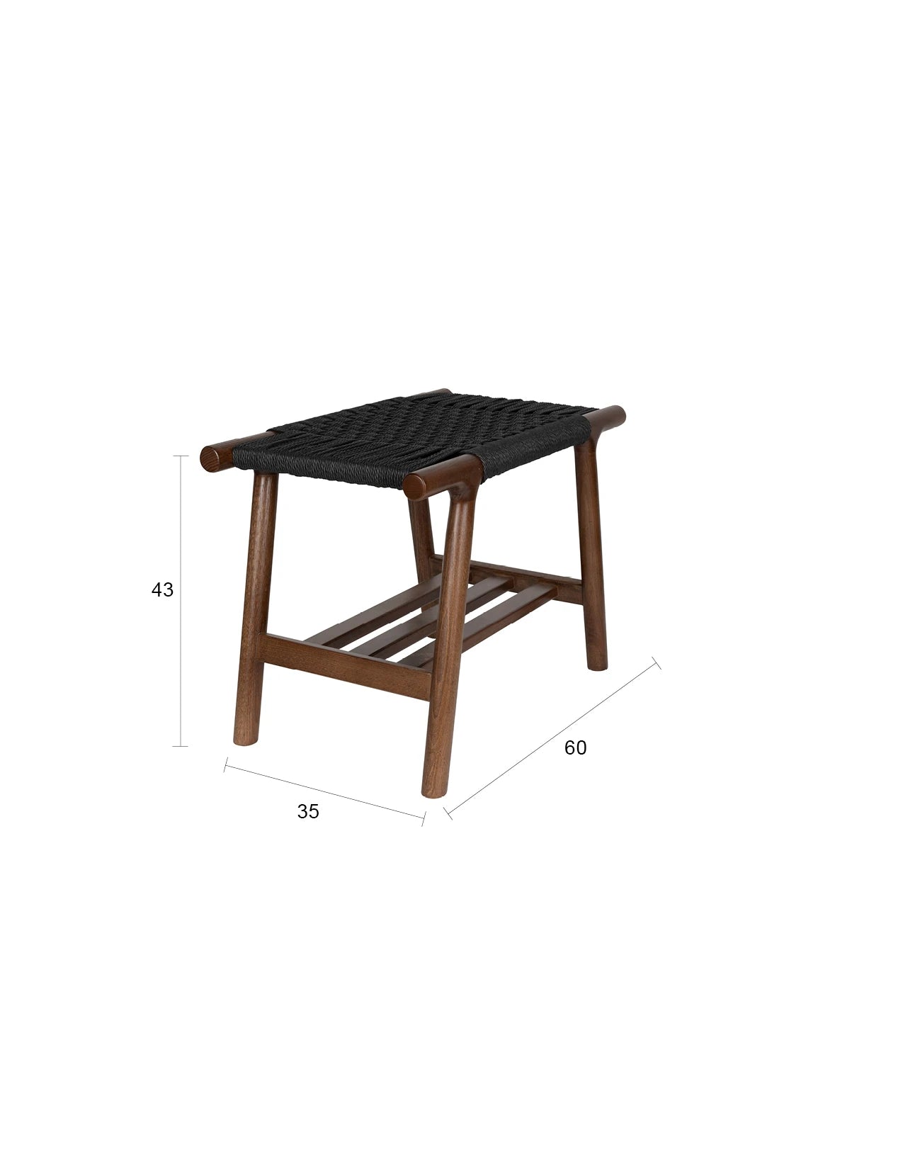 Dutchbone Kintaro Walnut Brown Acacia Wood Bar Stool