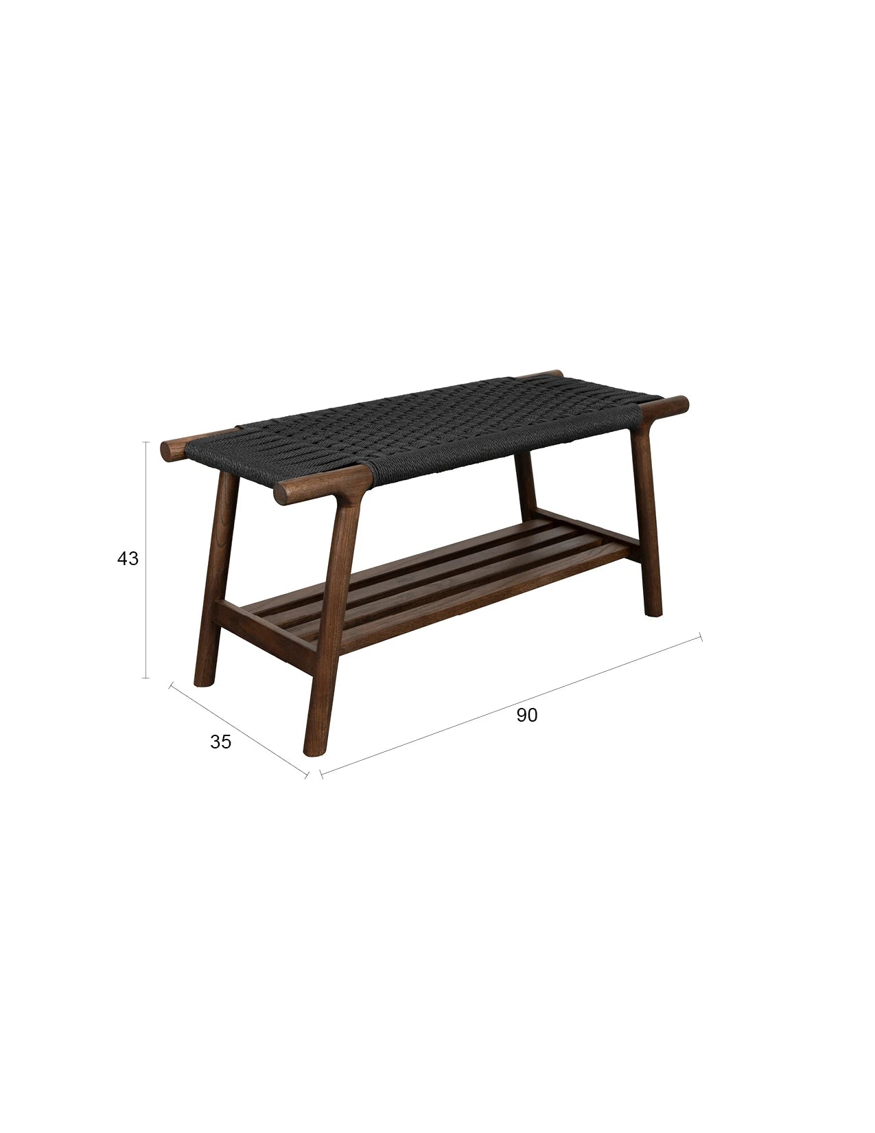Dutchbone Kintaro Walnut Brown Acacia Wood Dining Bench