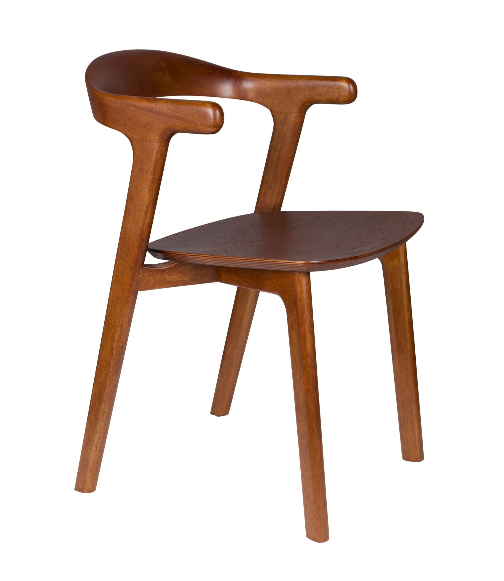 Zuiver Set of 2 Northwood Walnut Wood Curved Dining Chair