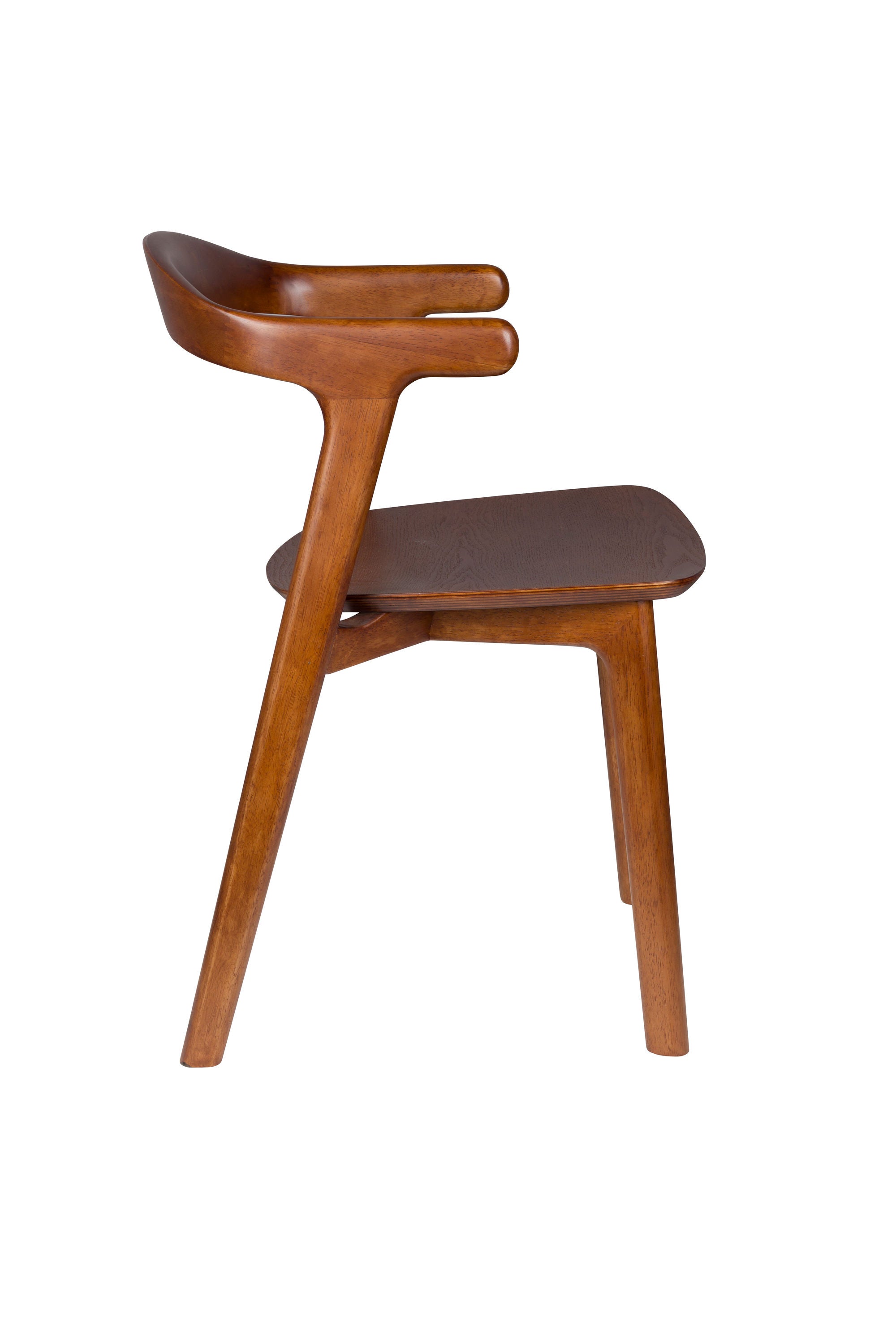 Zuiver Set of 2 Northwood Walnut Wood Curved Dining Chair