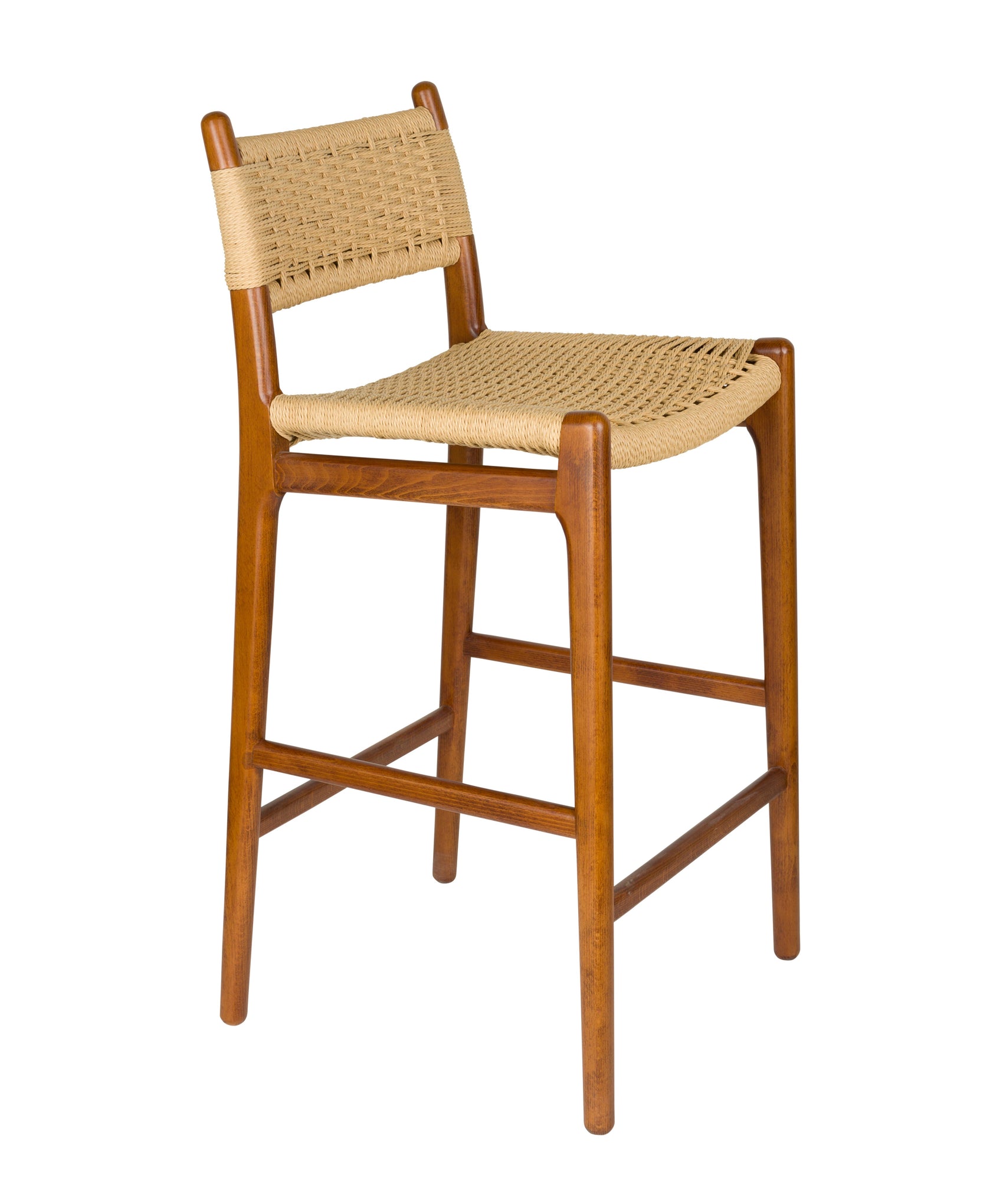 Dutchbone Cecile Walnut Brown Wood Counter Stool