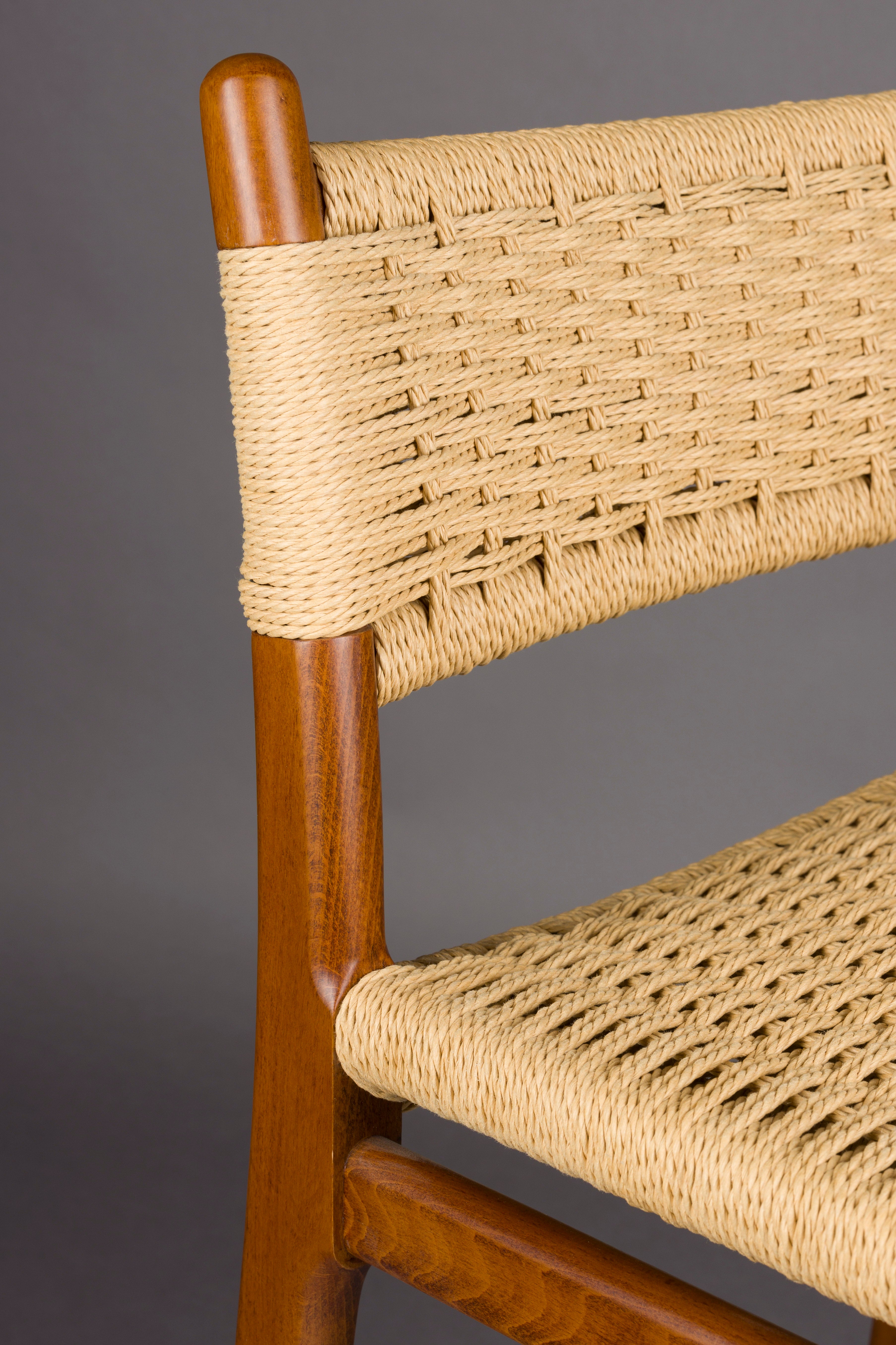 Dutchbone Cecile Walnut Brown Wood Counter Stool