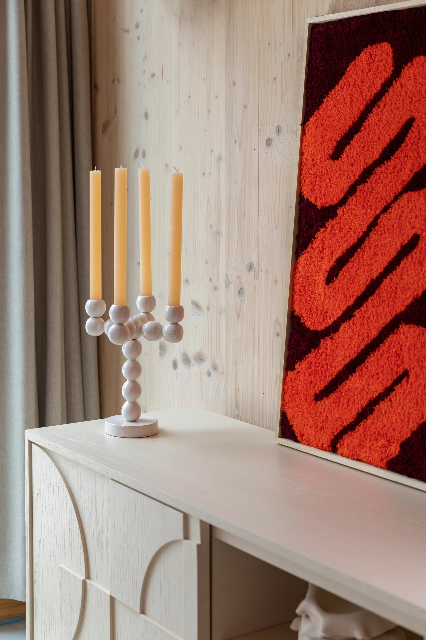 Zuiver Bubbles Four Shiny Beige Aluminium Candle Holder