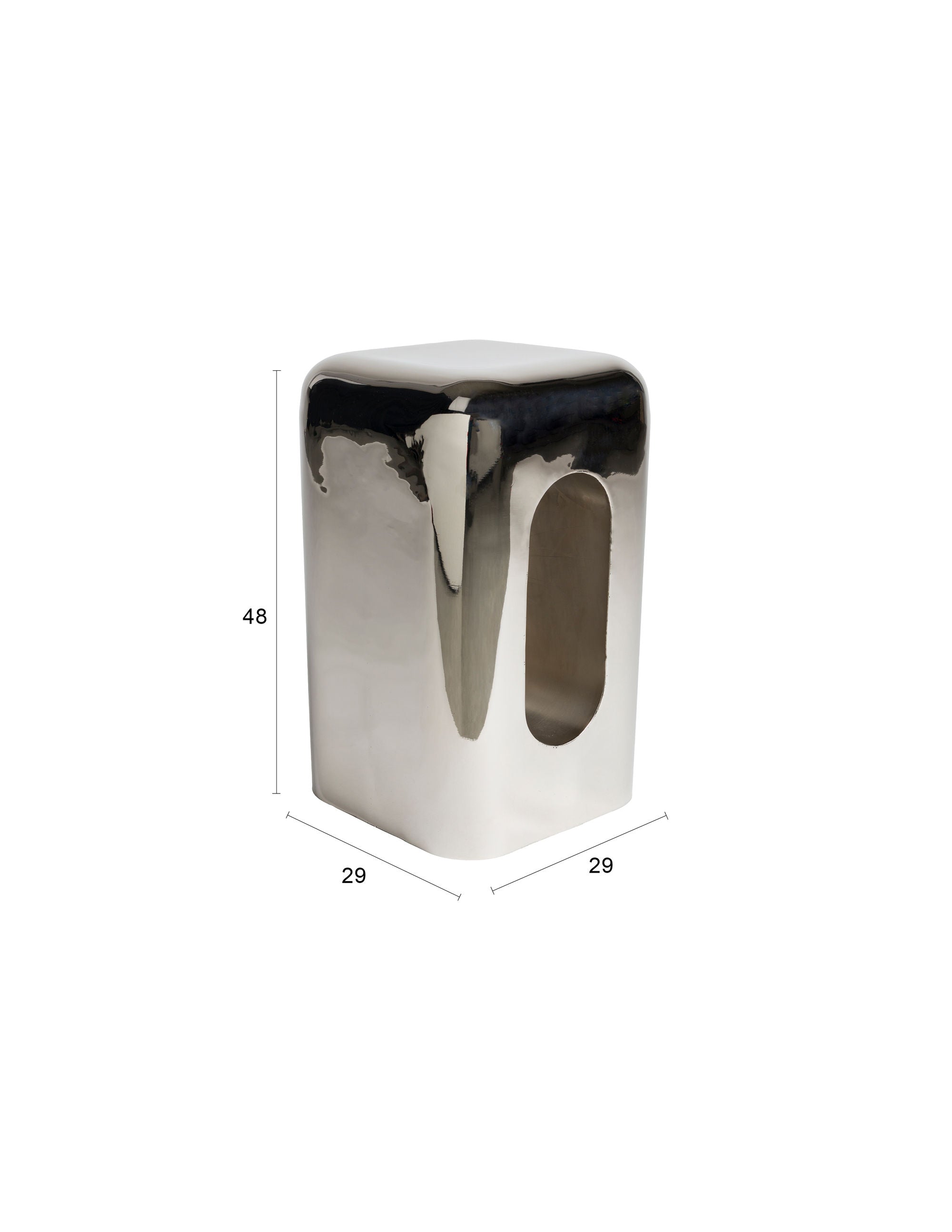 Zuiver Creek Chrome Stool Side Table