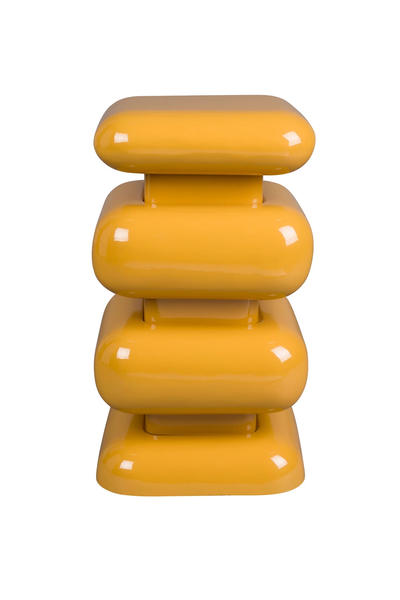 Dutchbone Stubby Ochre Yellow Aluminium Stool Side Table