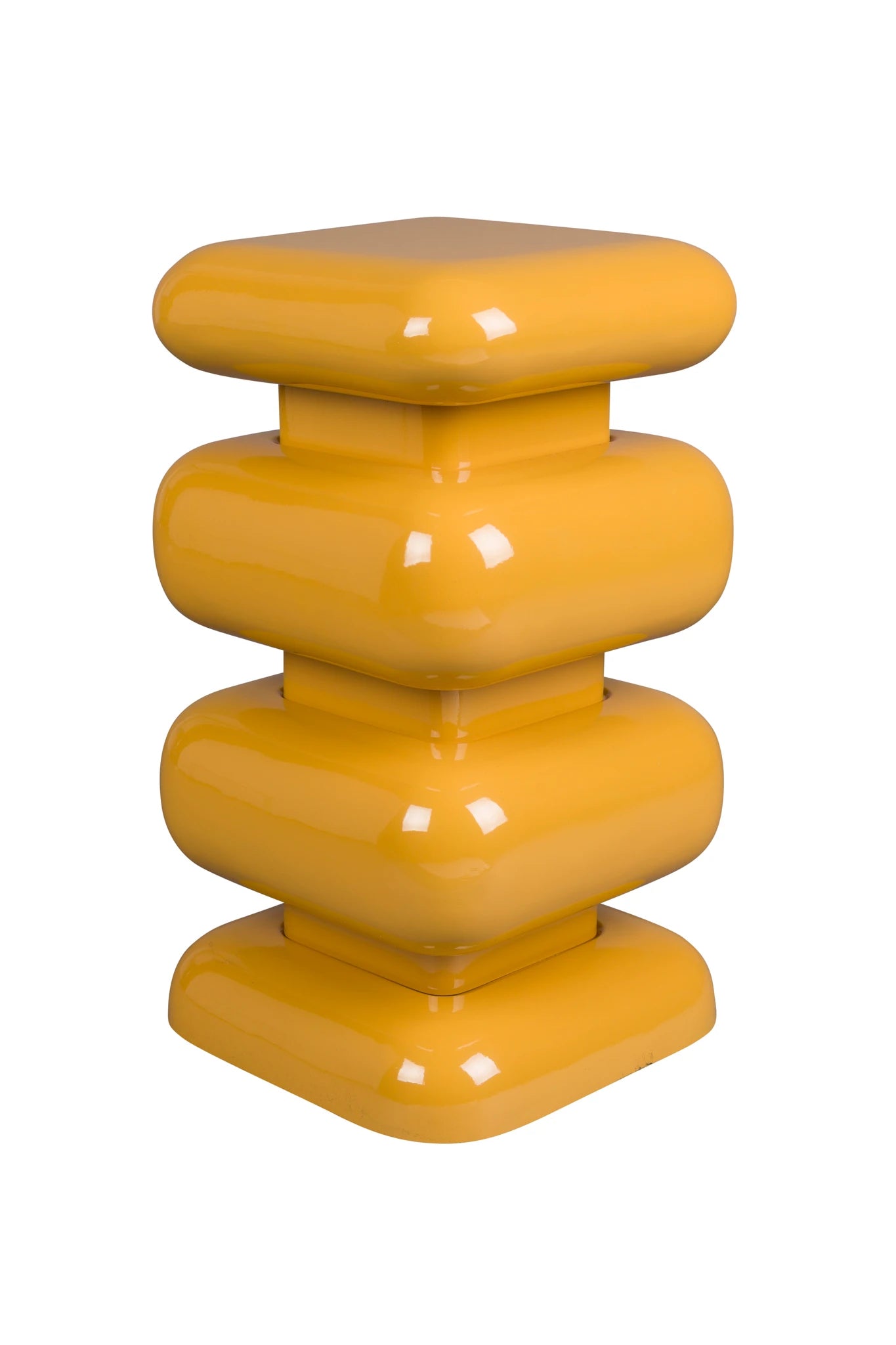 Dutchbone Stubby Ochre Yellow Aluminium Stool Side Table