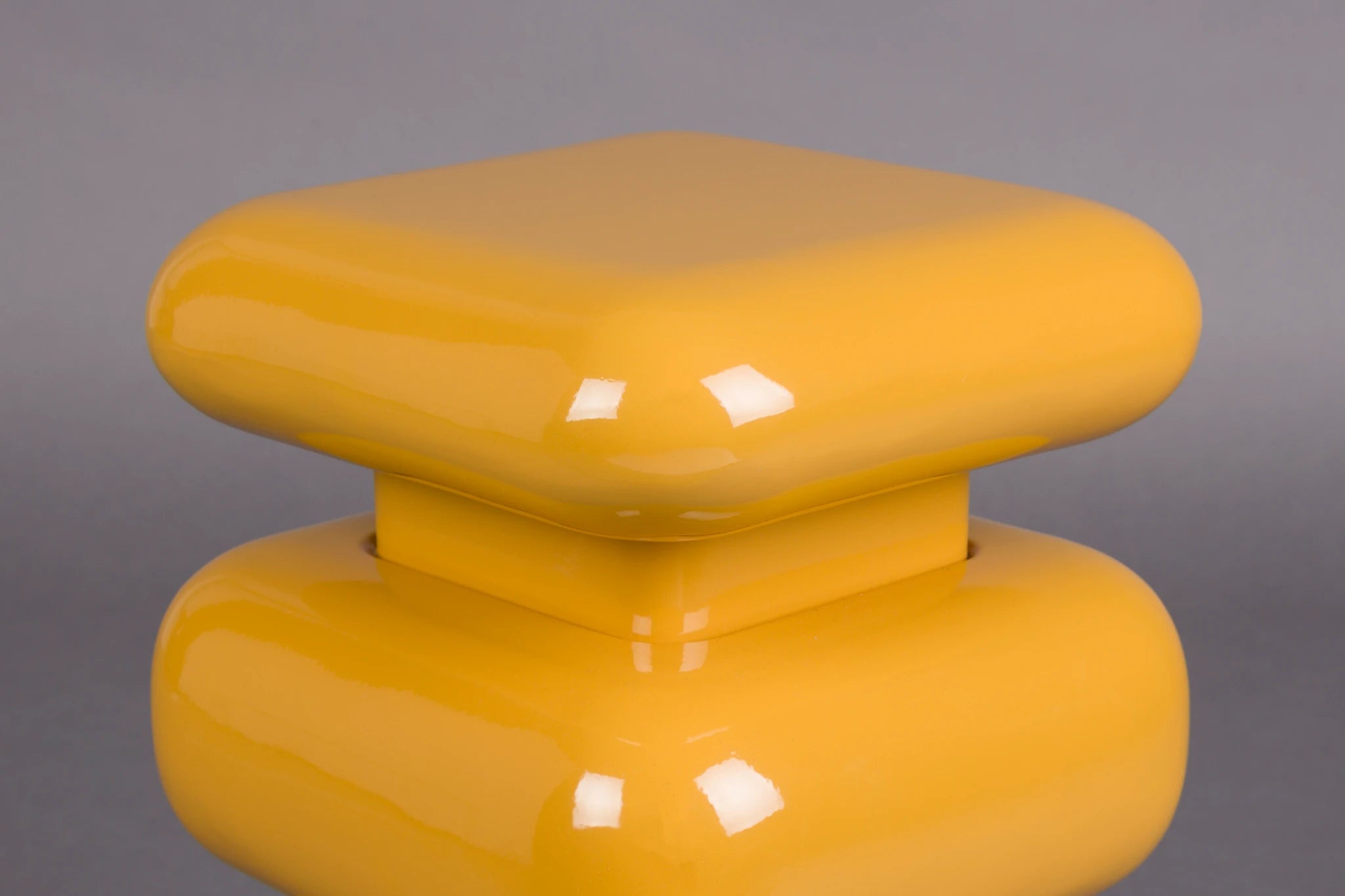 Dutchbone Stubby Ochre Yellow Aluminium Stool Side Table