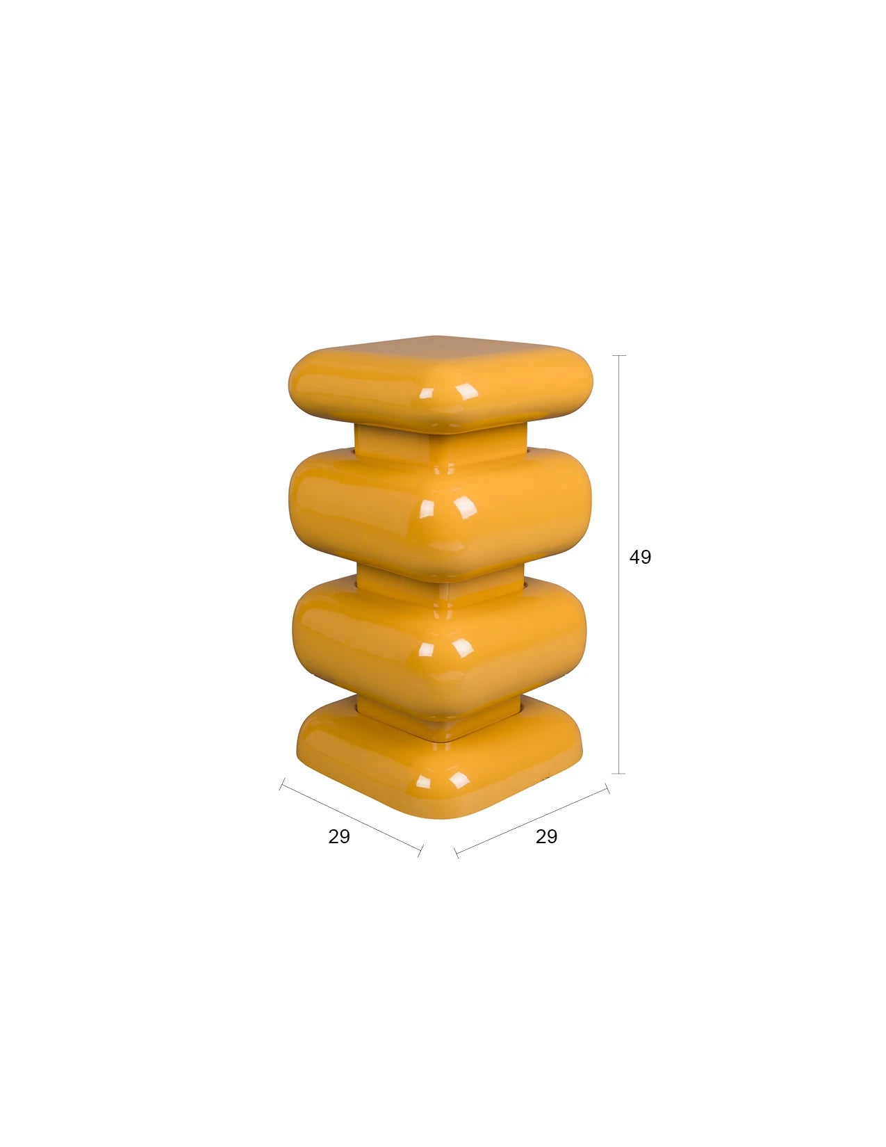 Dutchbone Stubby Ochre Yellow Aluminium Stool Side Table