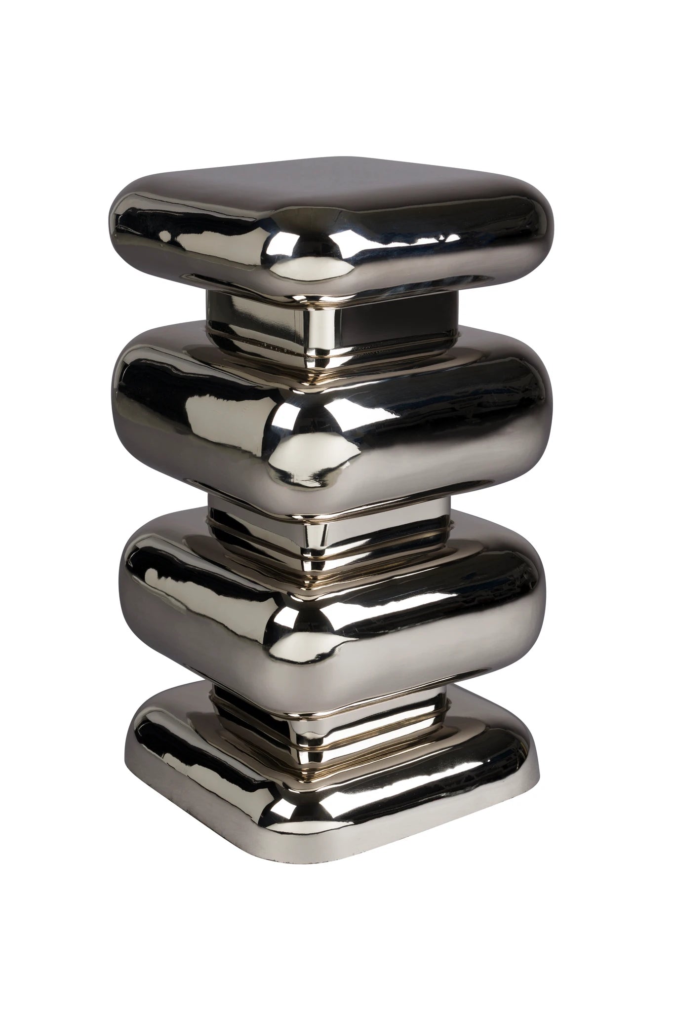 Dutchbone Stubby Chrome Silver Aluminium Stool Side Table
