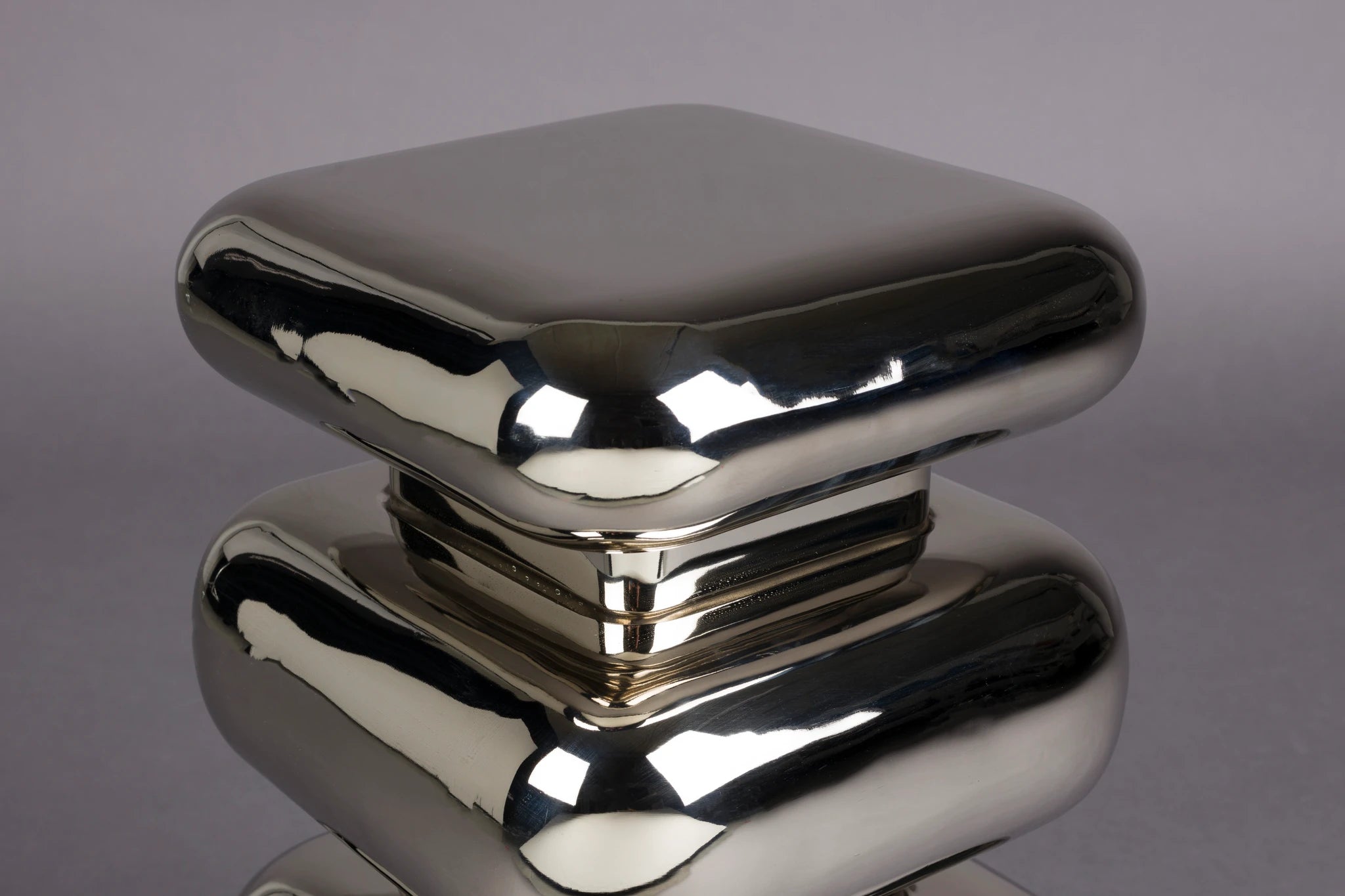 Dutchbone Stubby Chrome Silver Aluminium Stool Side Table