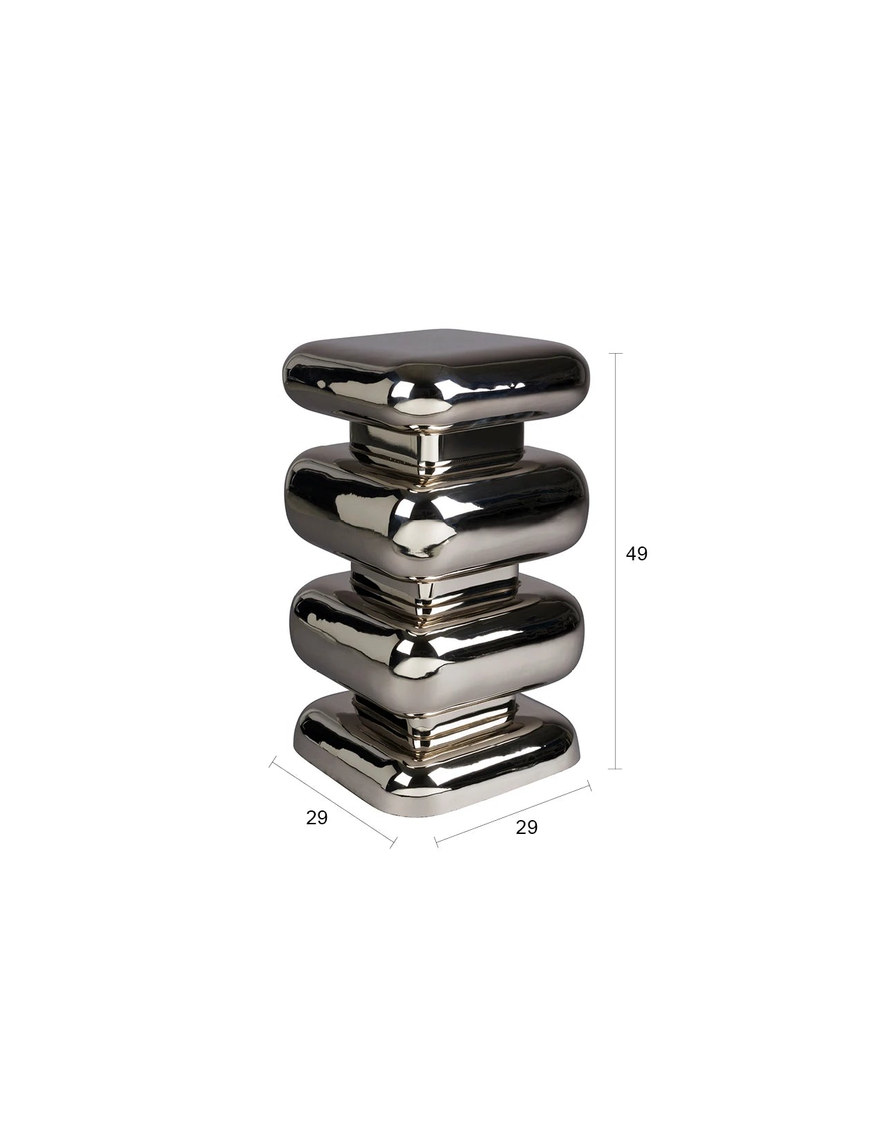 Dutchbone Stubby Chrome Silver Aluminium Stool Side Table