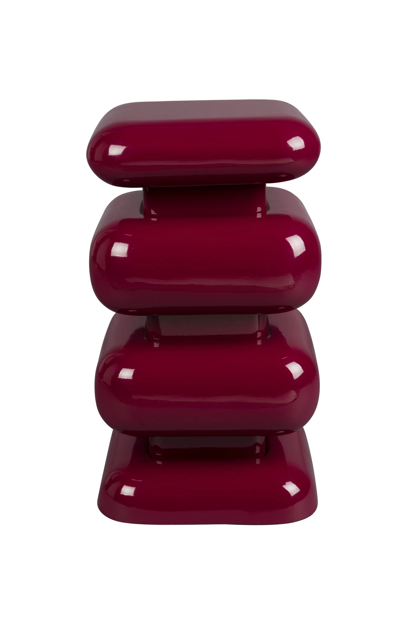 Dutchbone Stubby Bordeaux Red Aluminium Stool Side Table