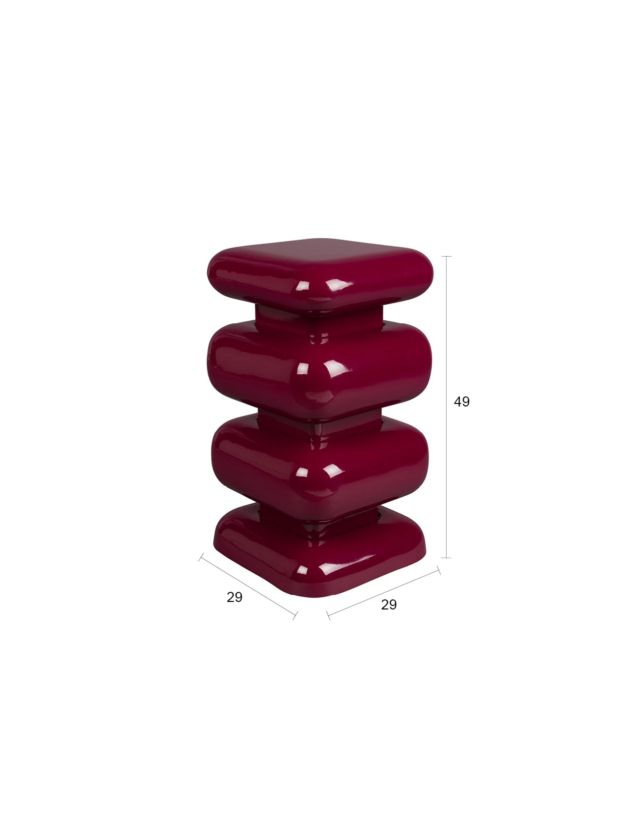 Dutchbone Stubby Bordeaux Red Aluminium Stool Side Table