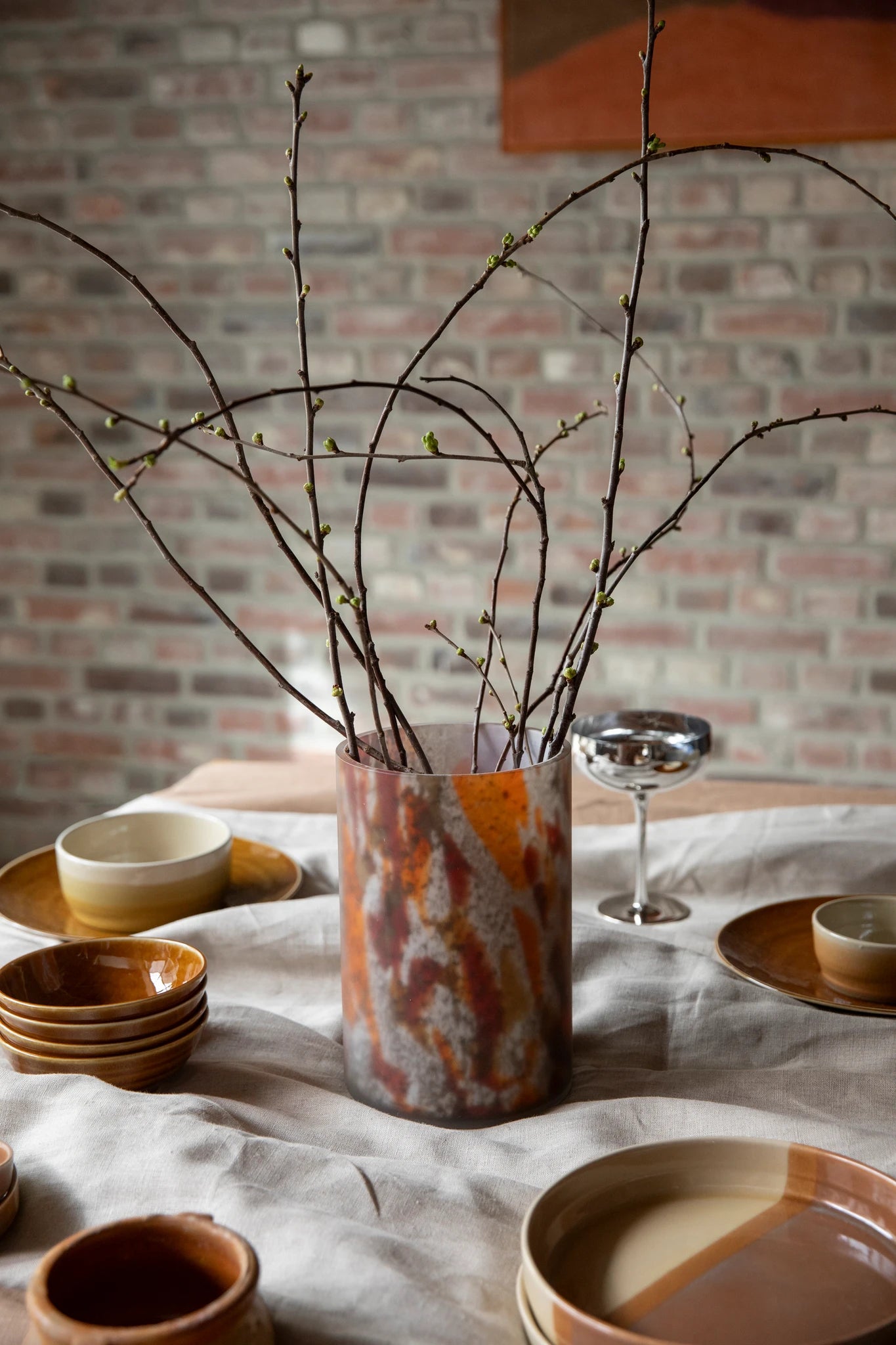 Dutchbone Earl Brown Wood Vase