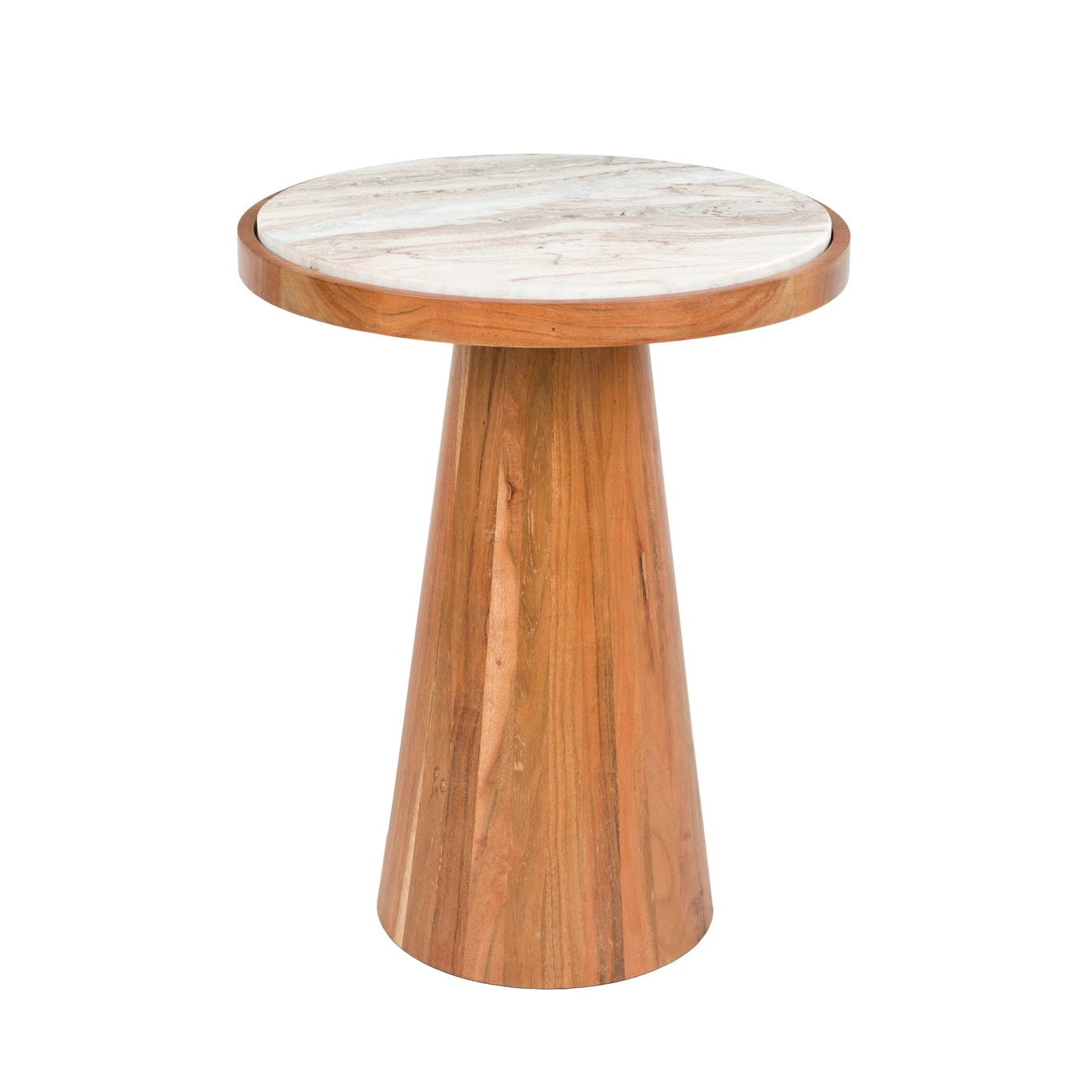 Mees Brown Acacia Wood & Marble Side Table