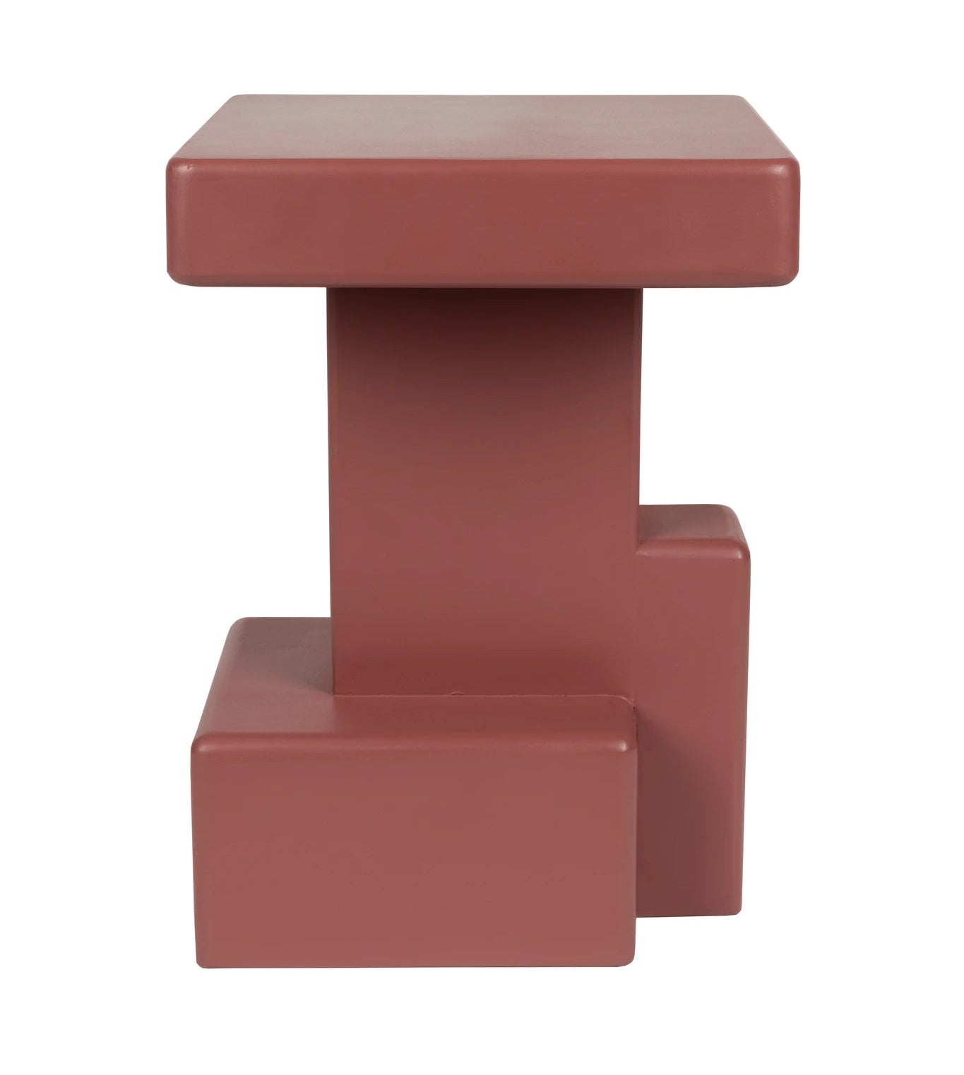 Blast Marsala Red Wood Side Table