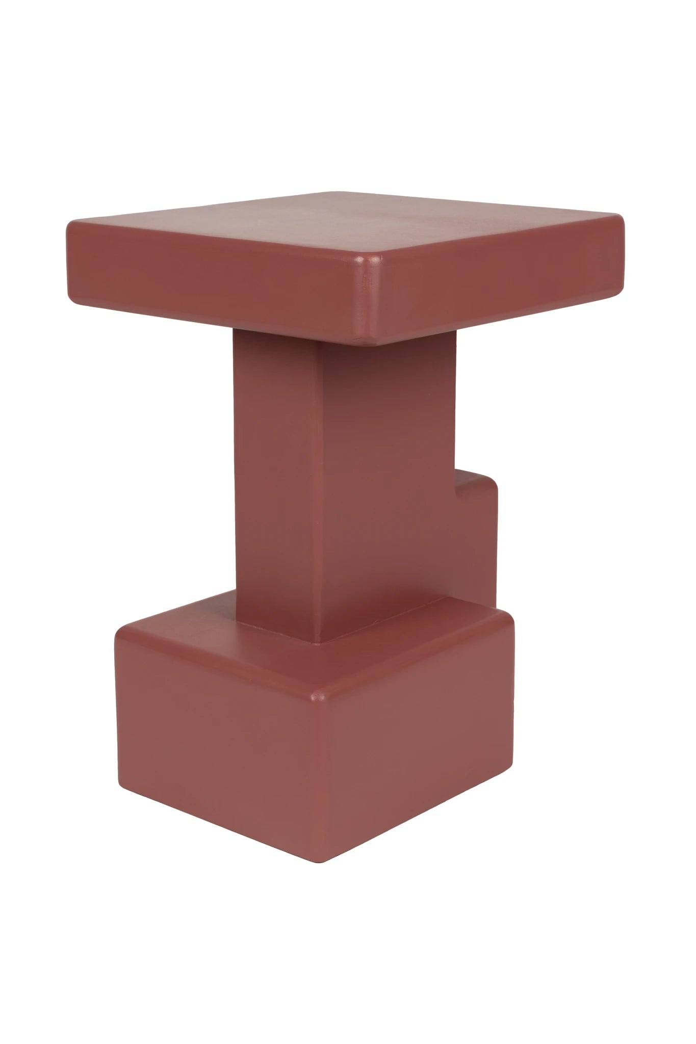 Blast Marsala Red Wood Side Table