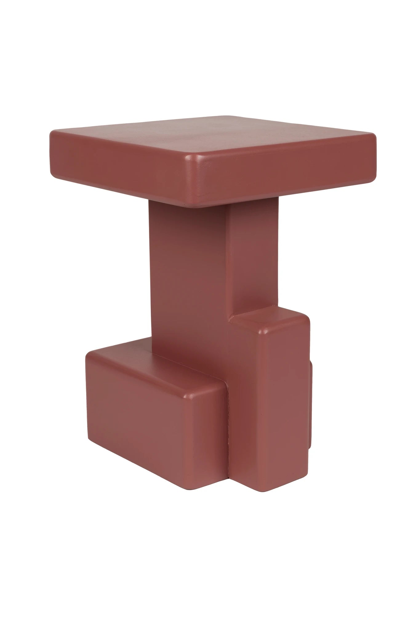 Blast Marsala Red Wood Side Table