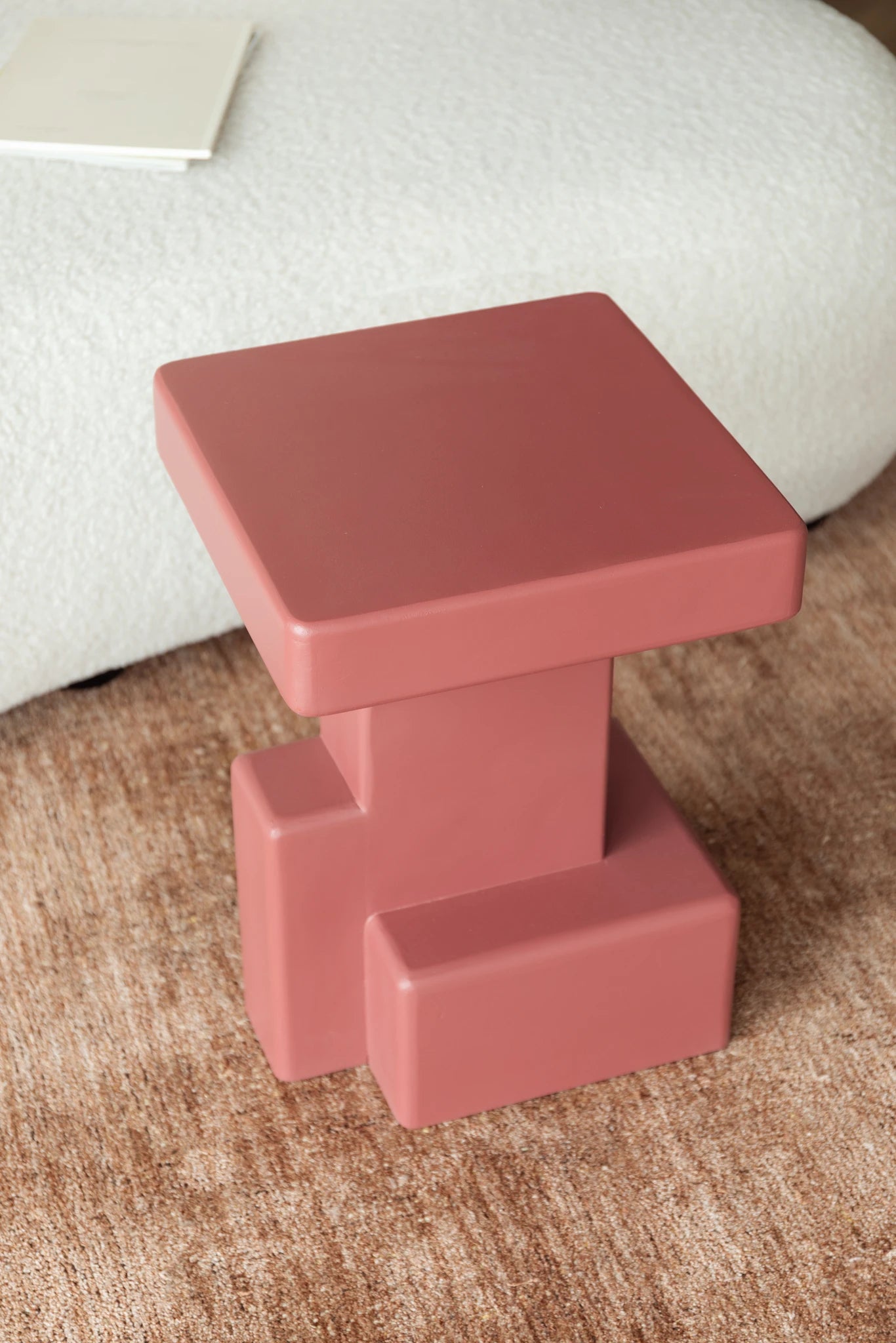 Blast Marsala Red Wood Side Table