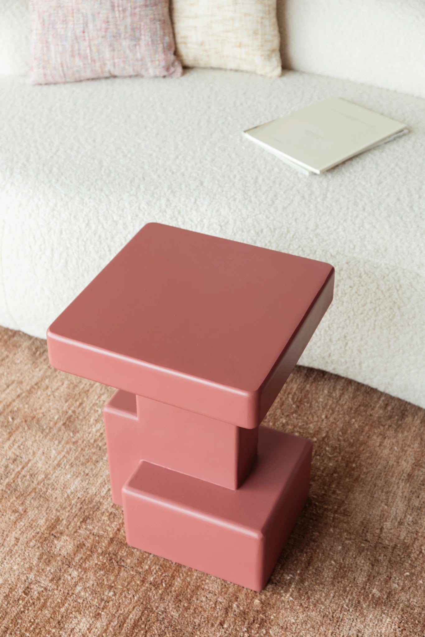 Blast Marsala Red Wood Side Table
