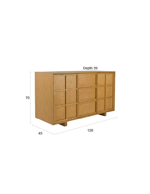 Zuiver Raster Natural Ash Veneer High Sideboard