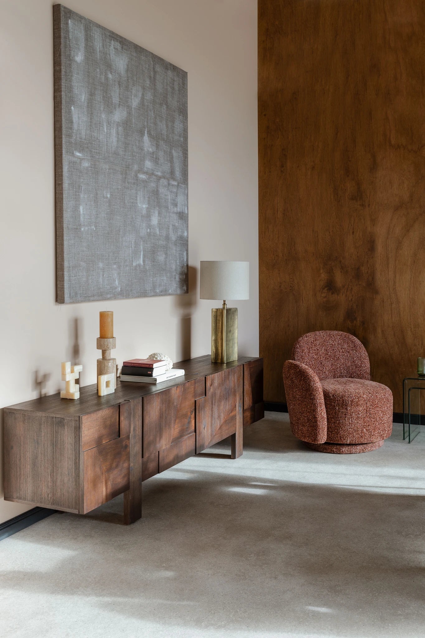 Dutchbone Bruneau Brown Rubber Wood Sideboard