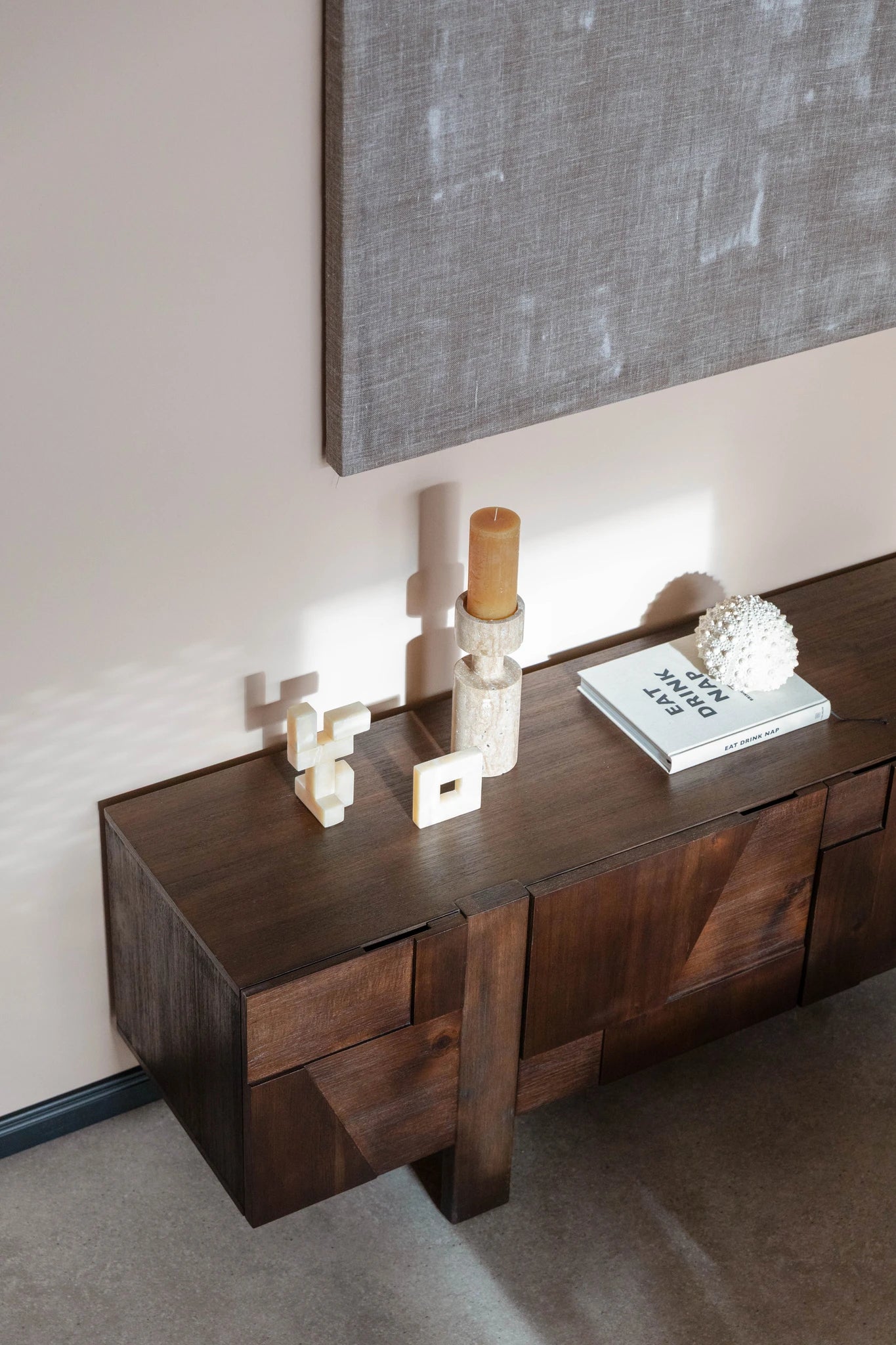 Dutchbone Bruneau Brown Rubber Wood Sideboard